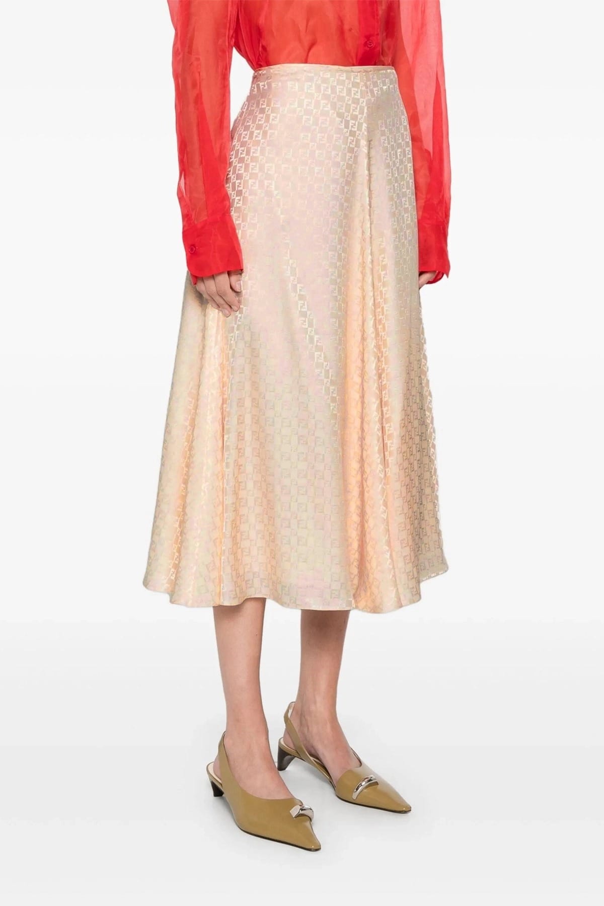 Fendi Fendi FF Silk Midi Skirt