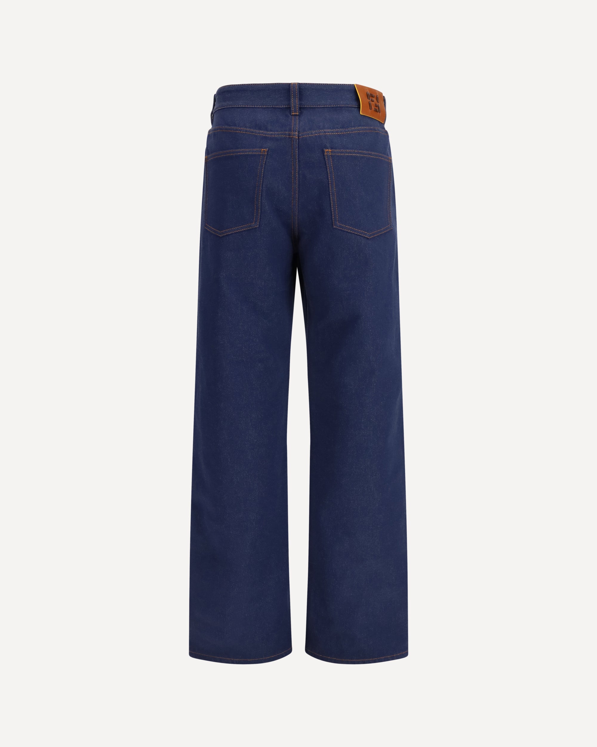 Fendi Five-Pocket Straight Cut Jeans With Logo Detail