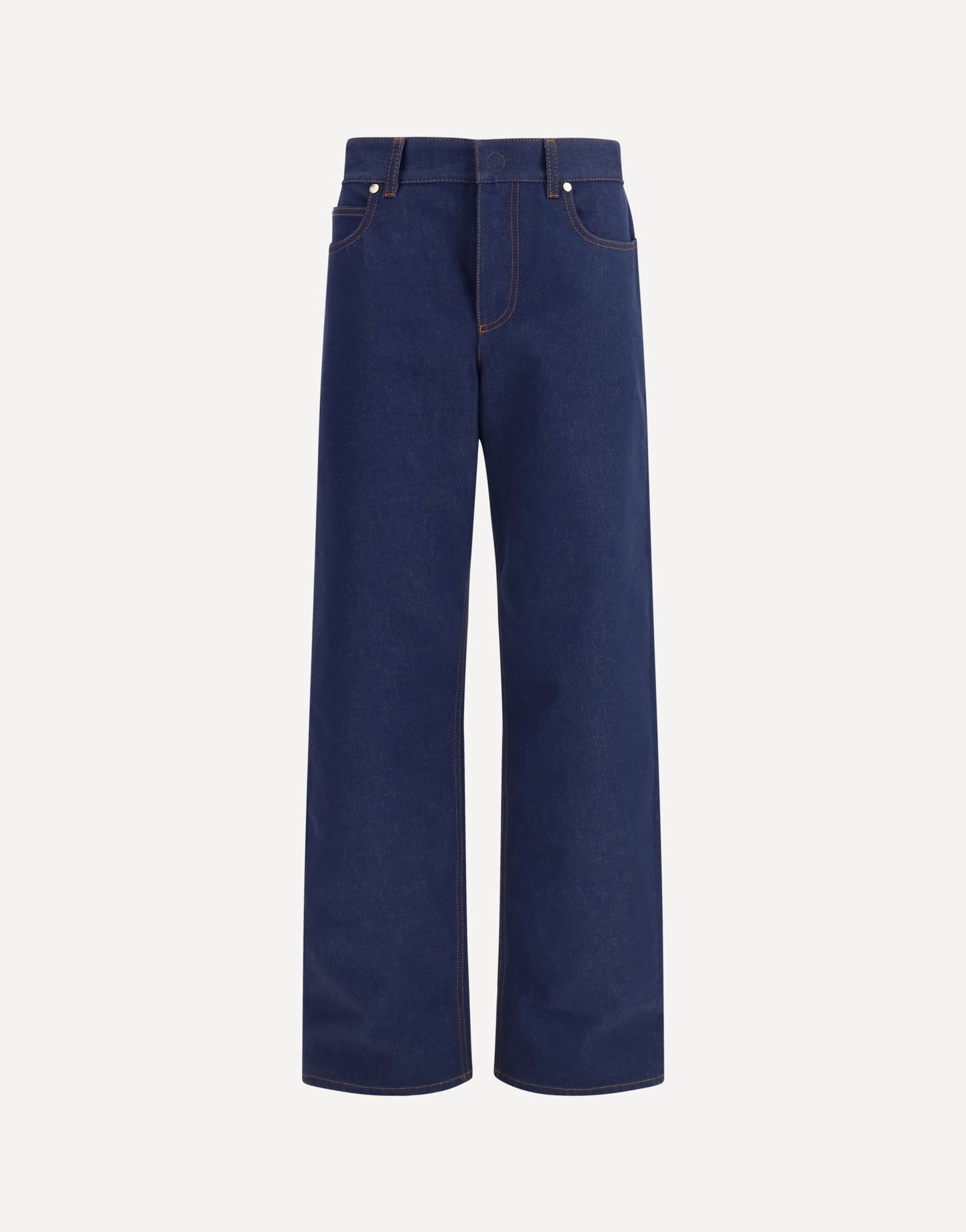 Fendi Five-Pocket Straight Cut Jeans With Logo Detail