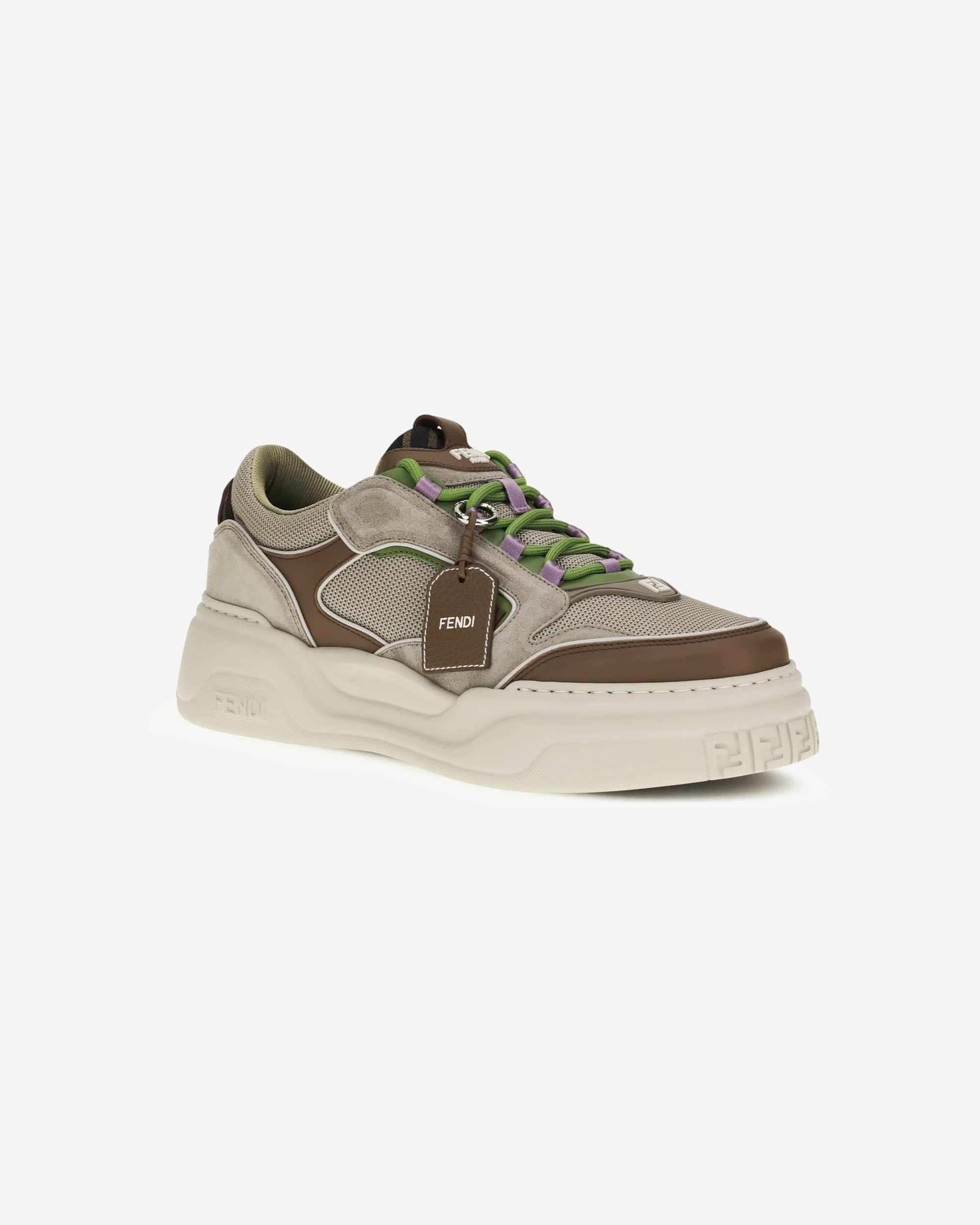 Fendi Force Sneakers Beige Mesh Lace-Up - alternate view