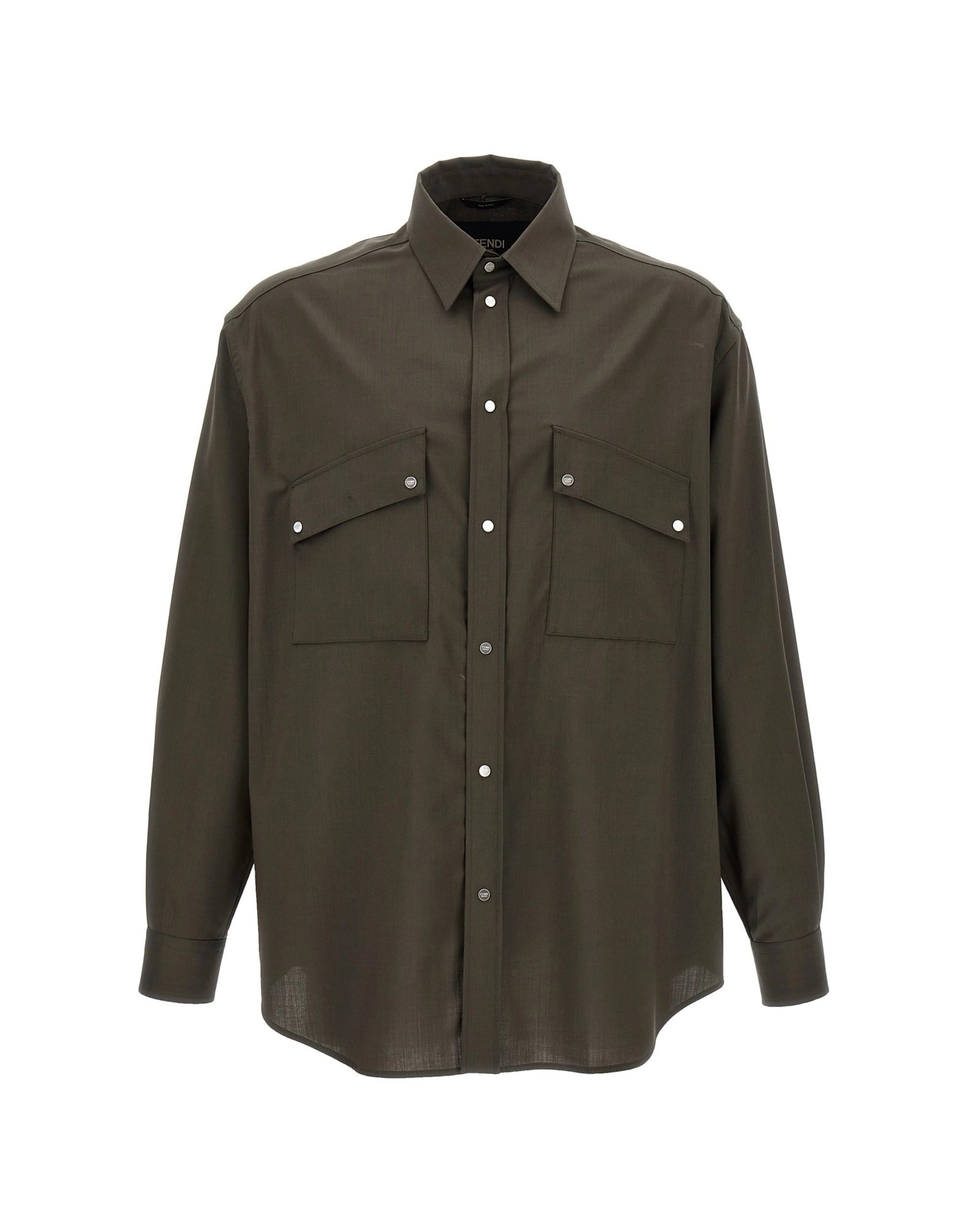 Fendi Fendi Green Wool Shirt