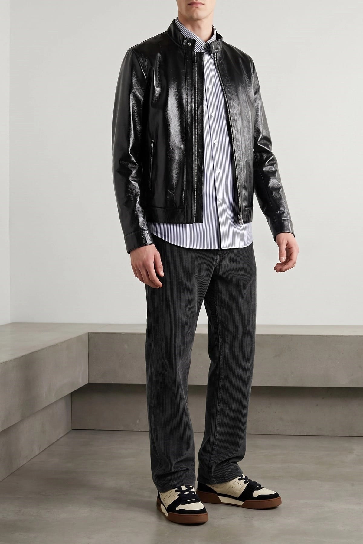 Fendi Fendi Lacquered Leather Blouson