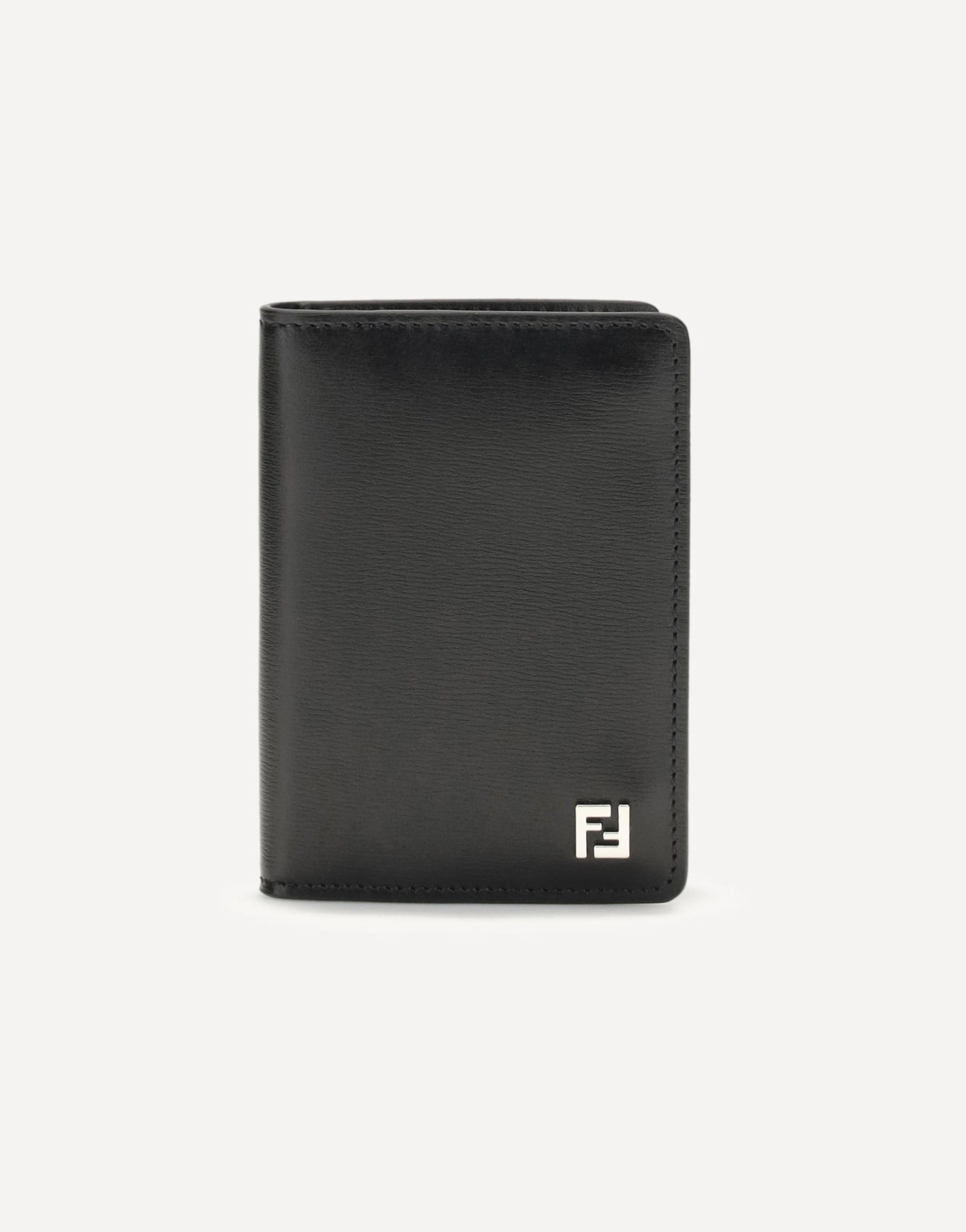 Fendi Leather Card Holder With Ff Detail