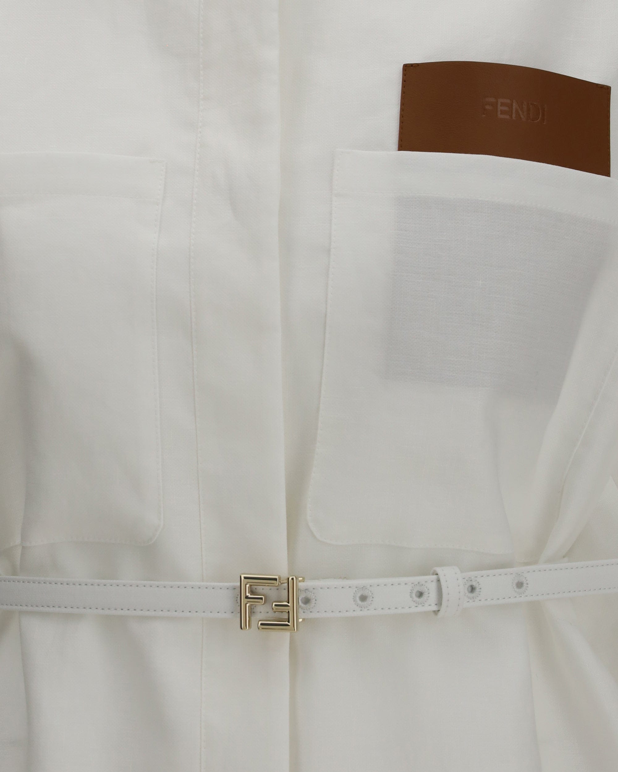 Fendi Fendi Linen Cotton Belted Jacket