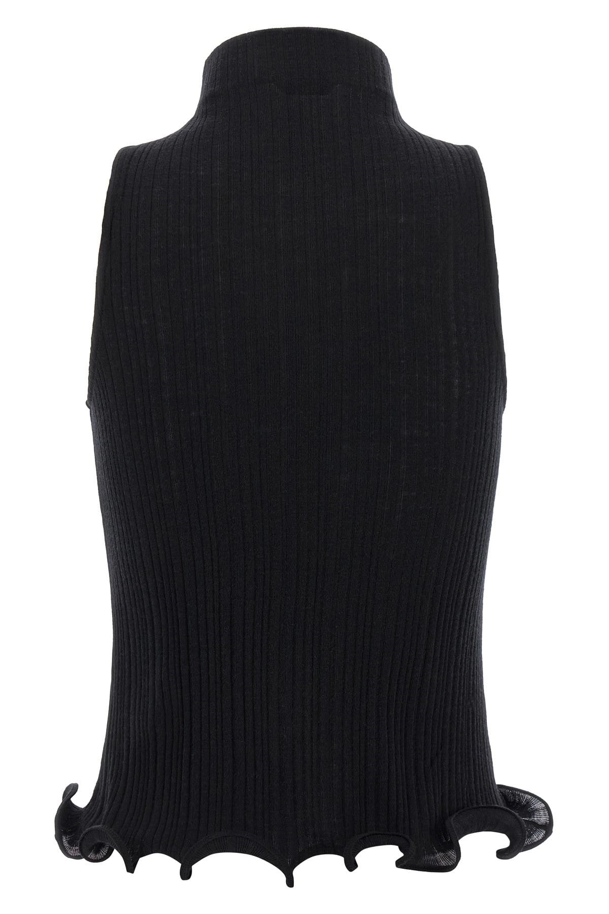 Fendi Fendi Logo Embroidered Ruffled Top