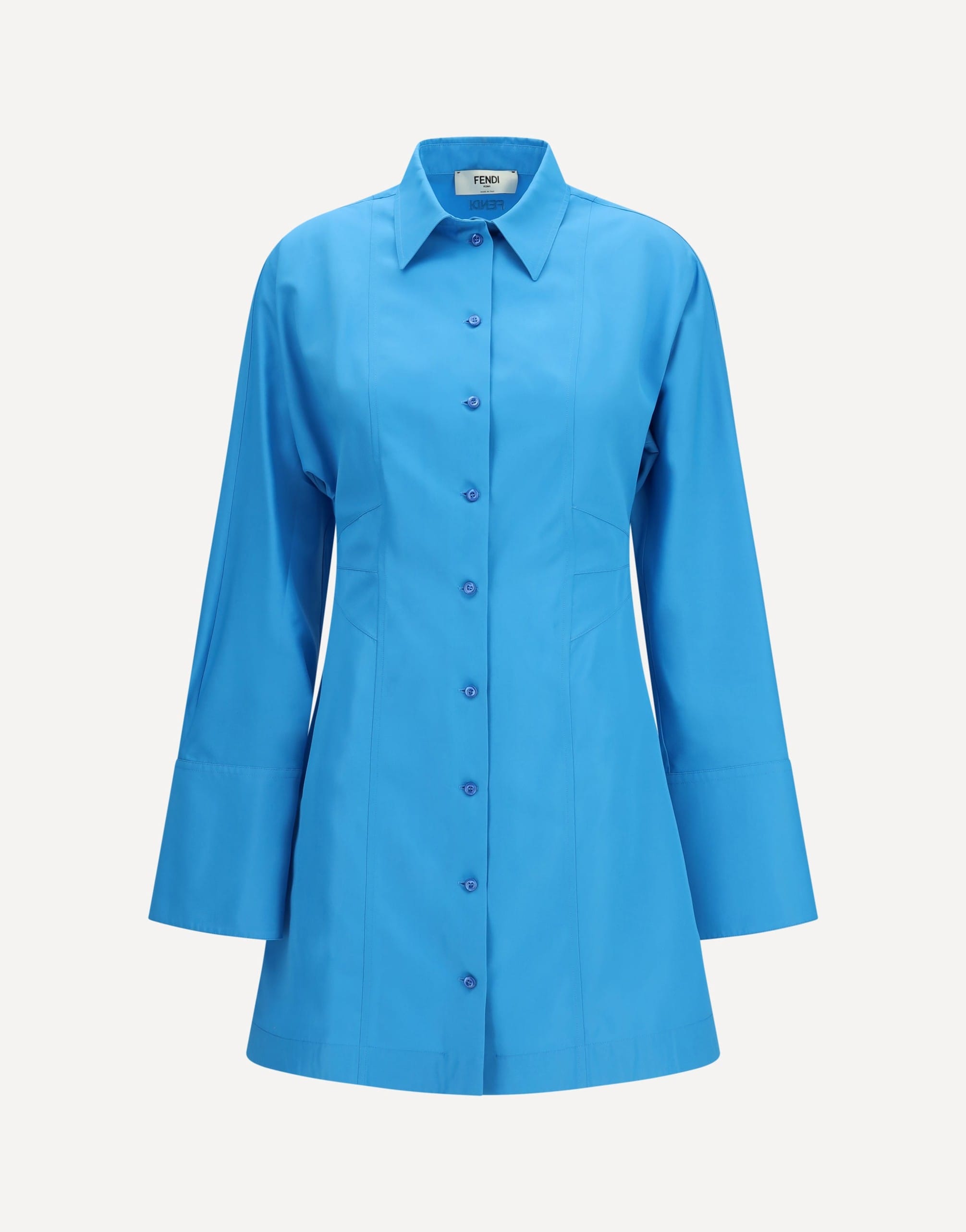 Fendi Long-Sleeve Chemisier Shirt Dress