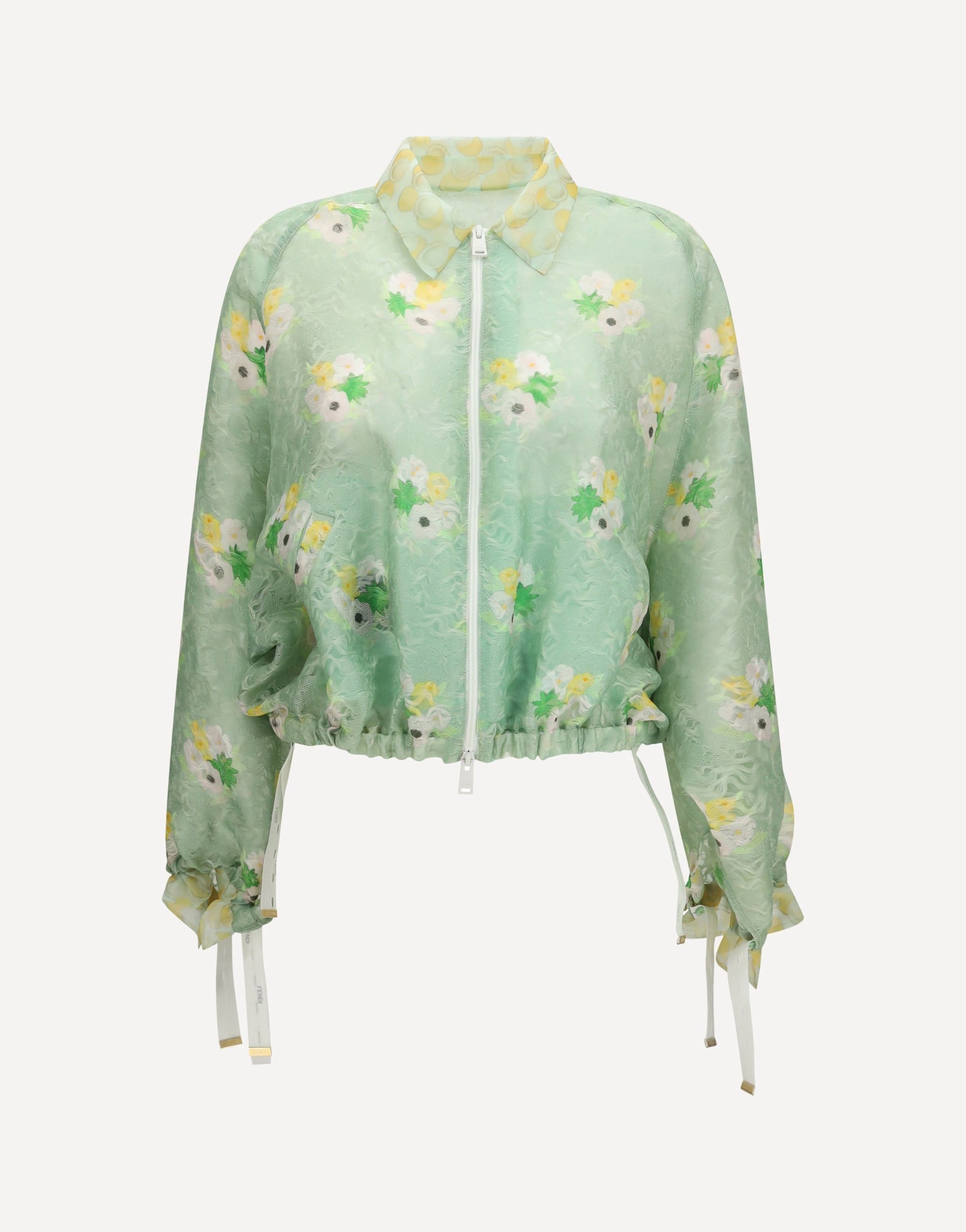 Fendi Organza Lace Bomber Jacket