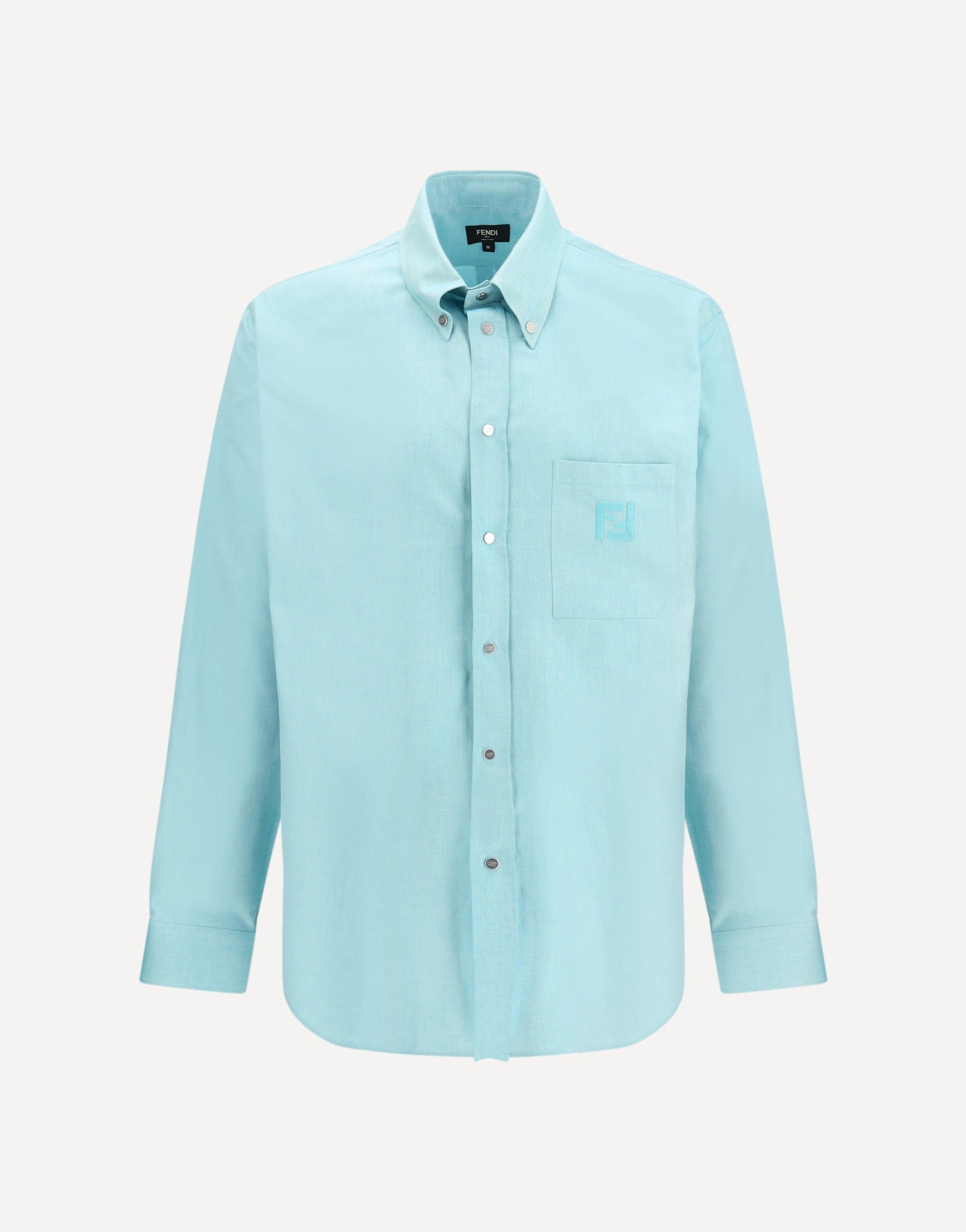 Fendi Oxford Cotton Shirt With Button-Down Collar