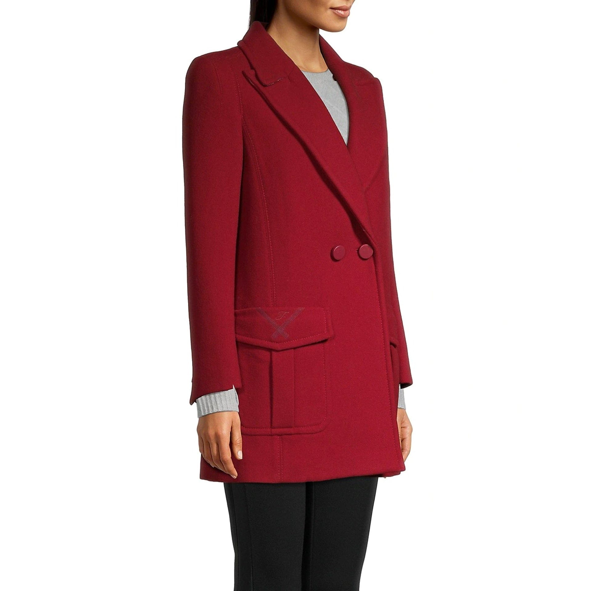 Fendi Removable Fox Fur Collar Wool Coat