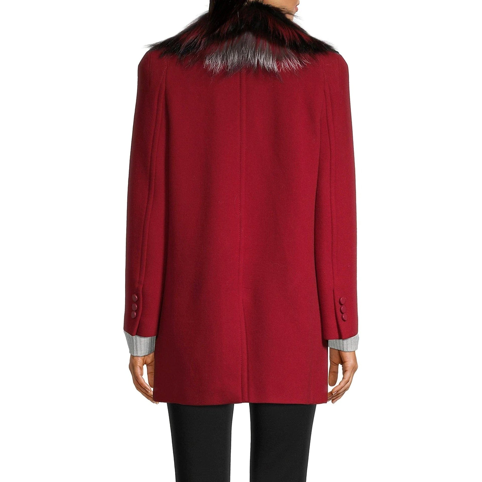 Fendi Removable Fox Fur Collar Wool Coat