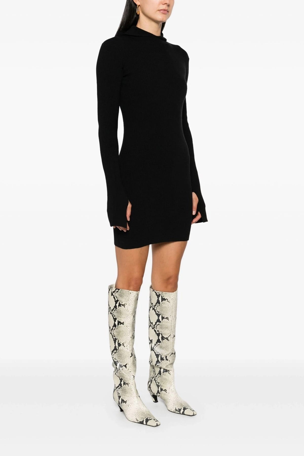 Fendi Fendi Ribbed Hooded Mini Dress