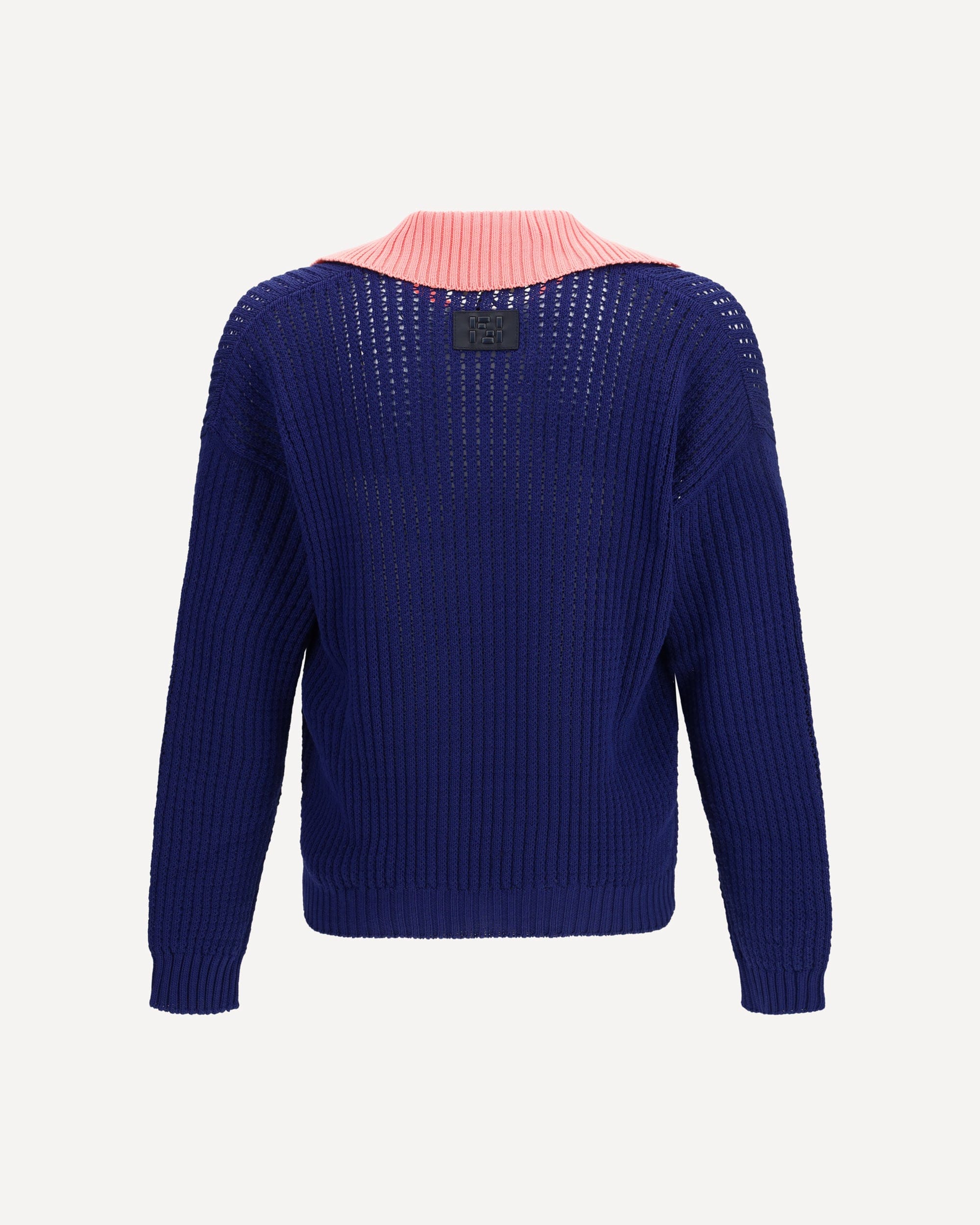 Fendi Ribbed V-Neck Sweater With Ff Motif