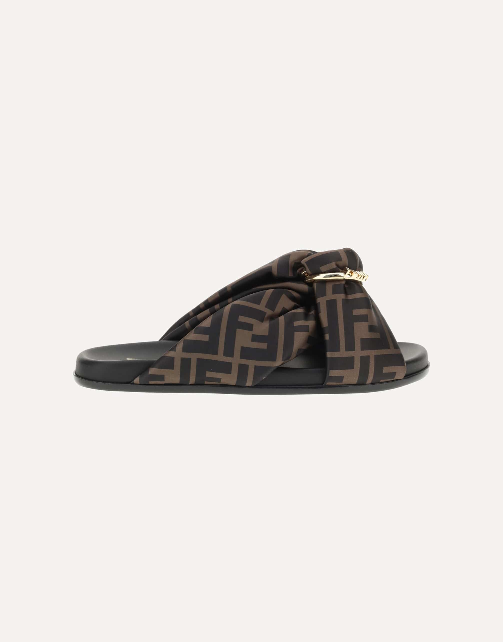 Fendi Satin Ff Slide Sandals
