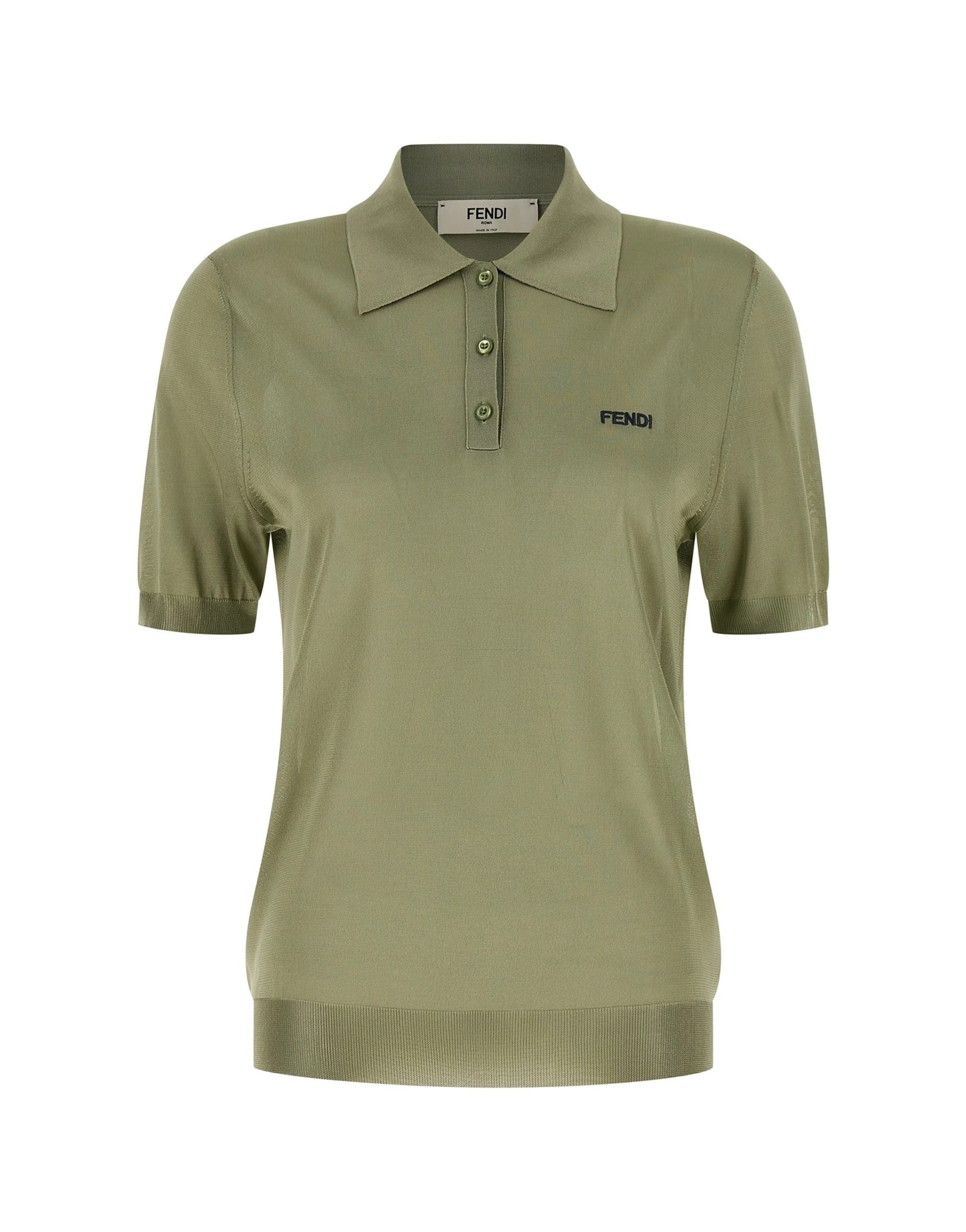 Fendi Fendi Shiny Viscose Polo Shirt