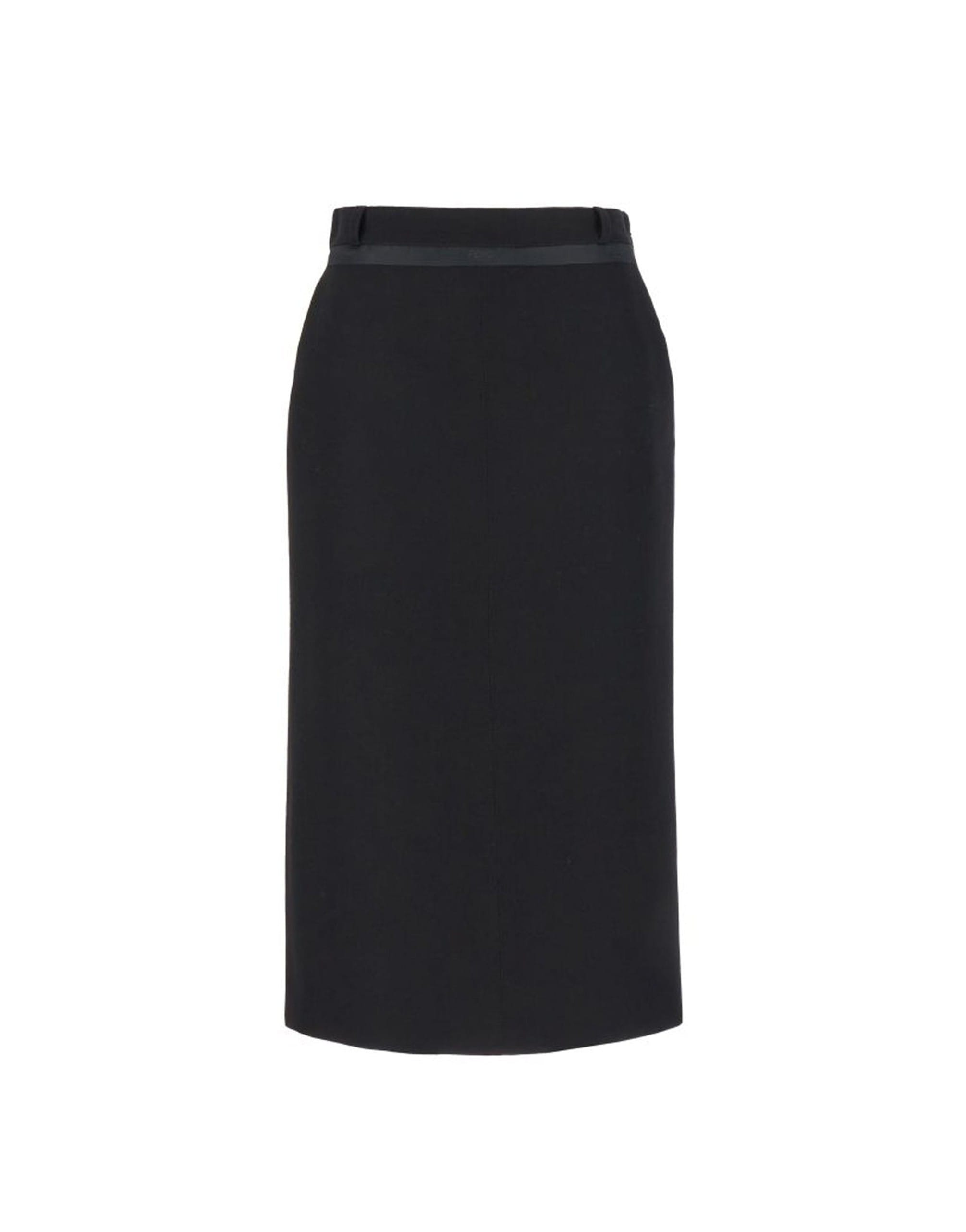 Fendi Virgin Wool Grain De Poud Skirt