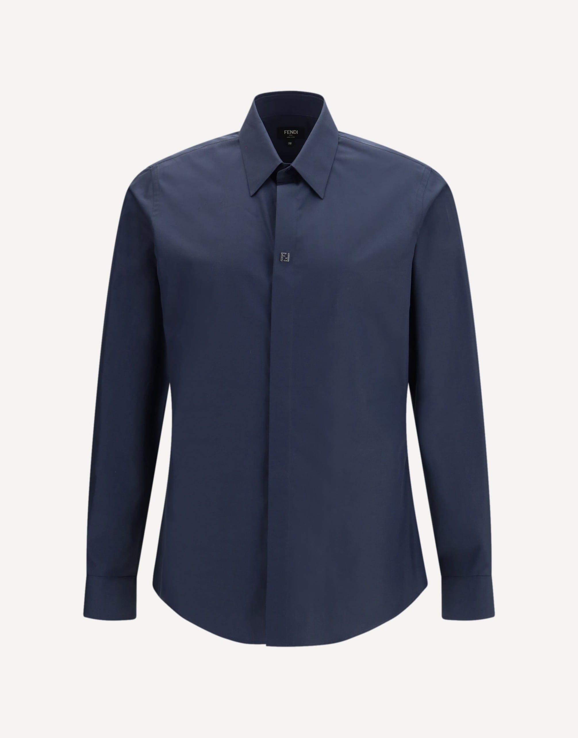 Fendi White Cotton Shirt With Micro Ff Detail