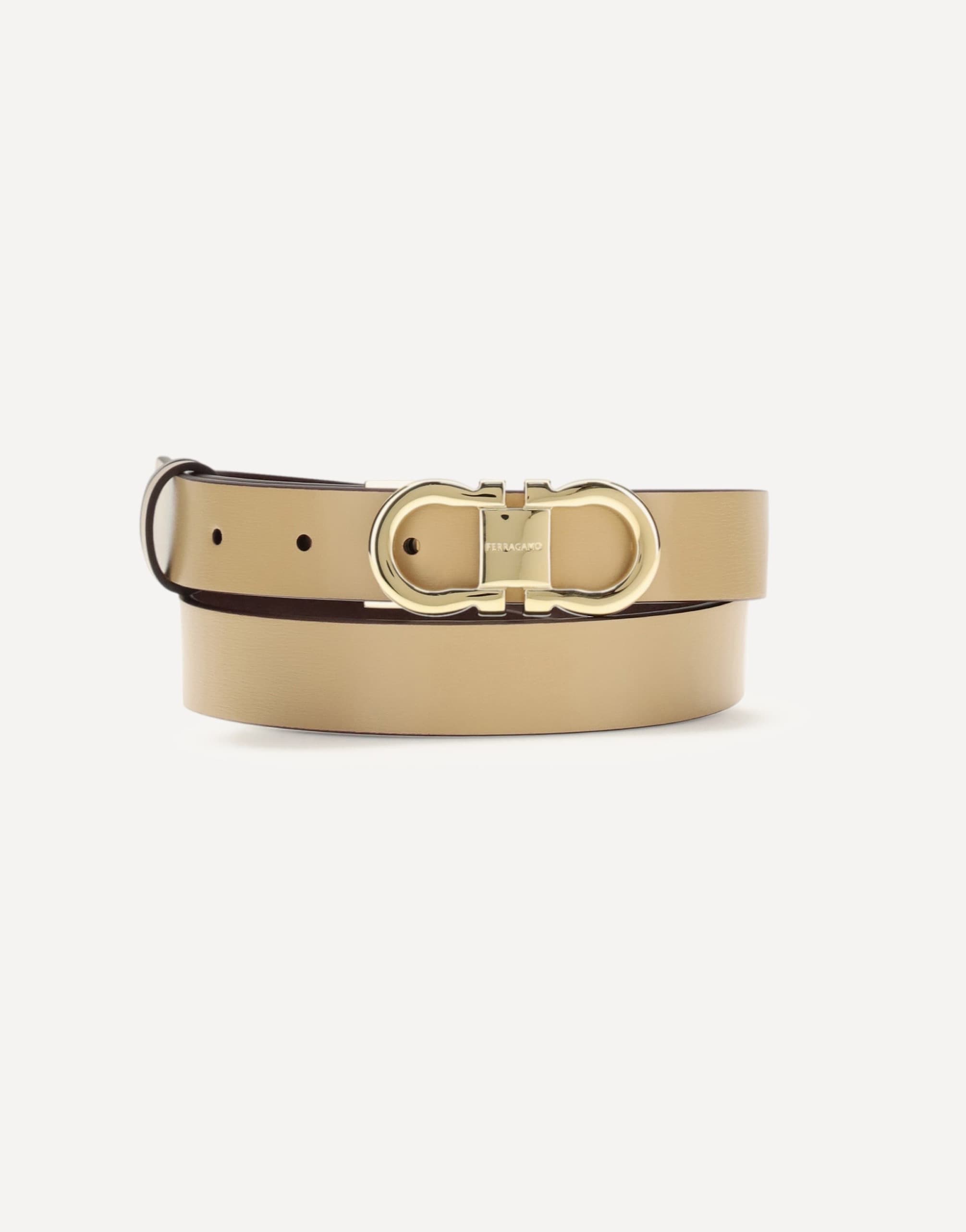 Ferragamo Adjustable And Reversible Gancini Leather Belt