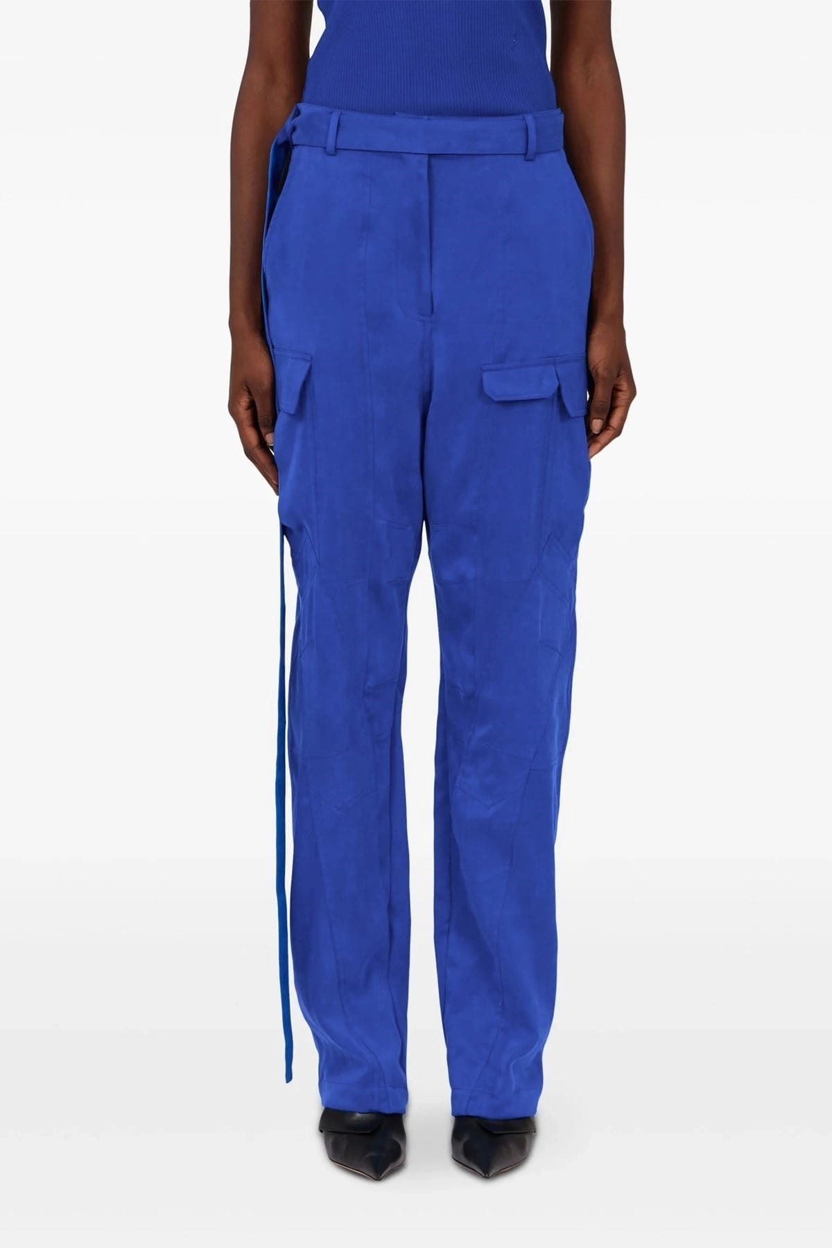 Ferragamo Ferragamo Blue Lyocell Cargo Pants