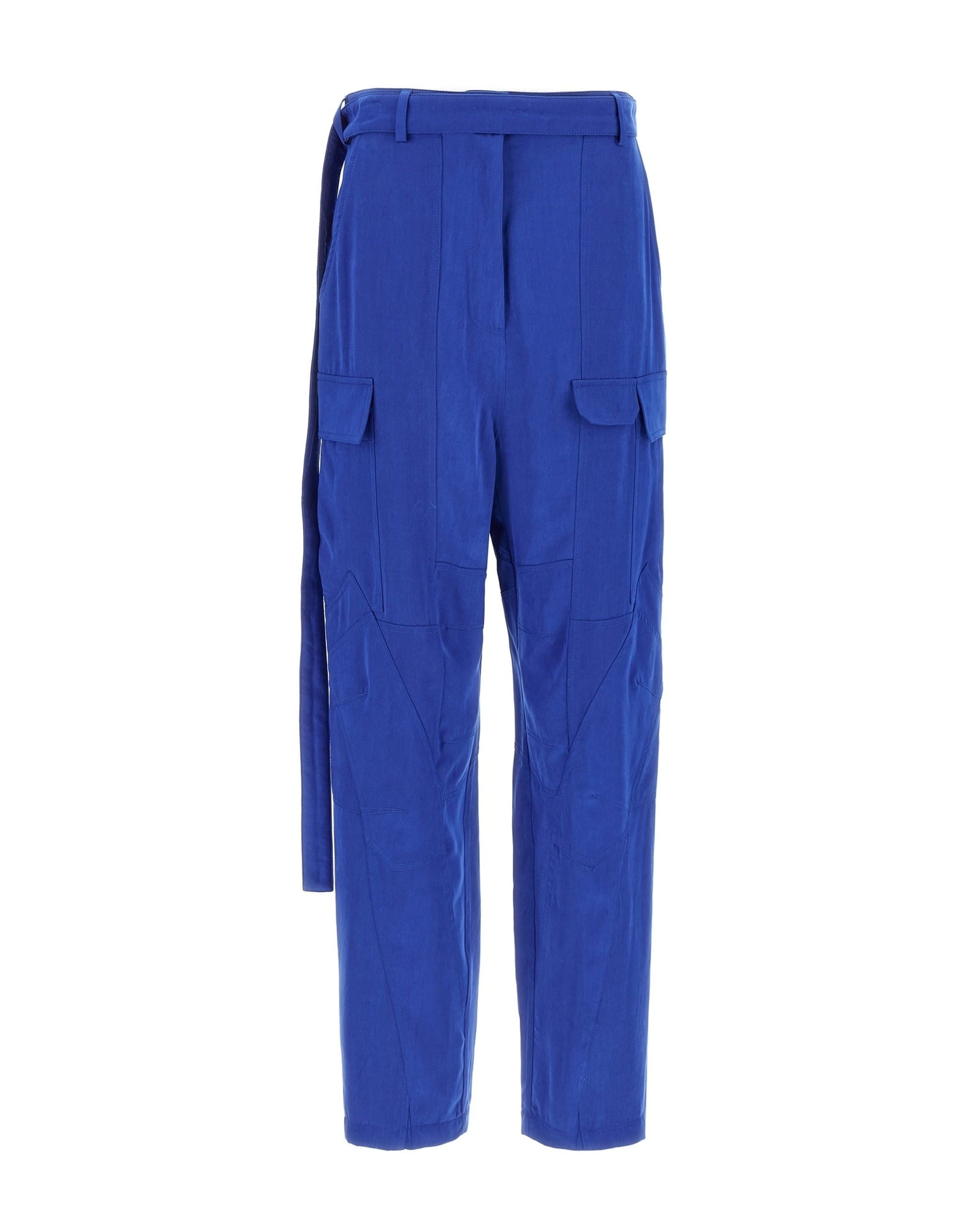Ferragamo Ferragamo Blue Lyocell Cargo Pants