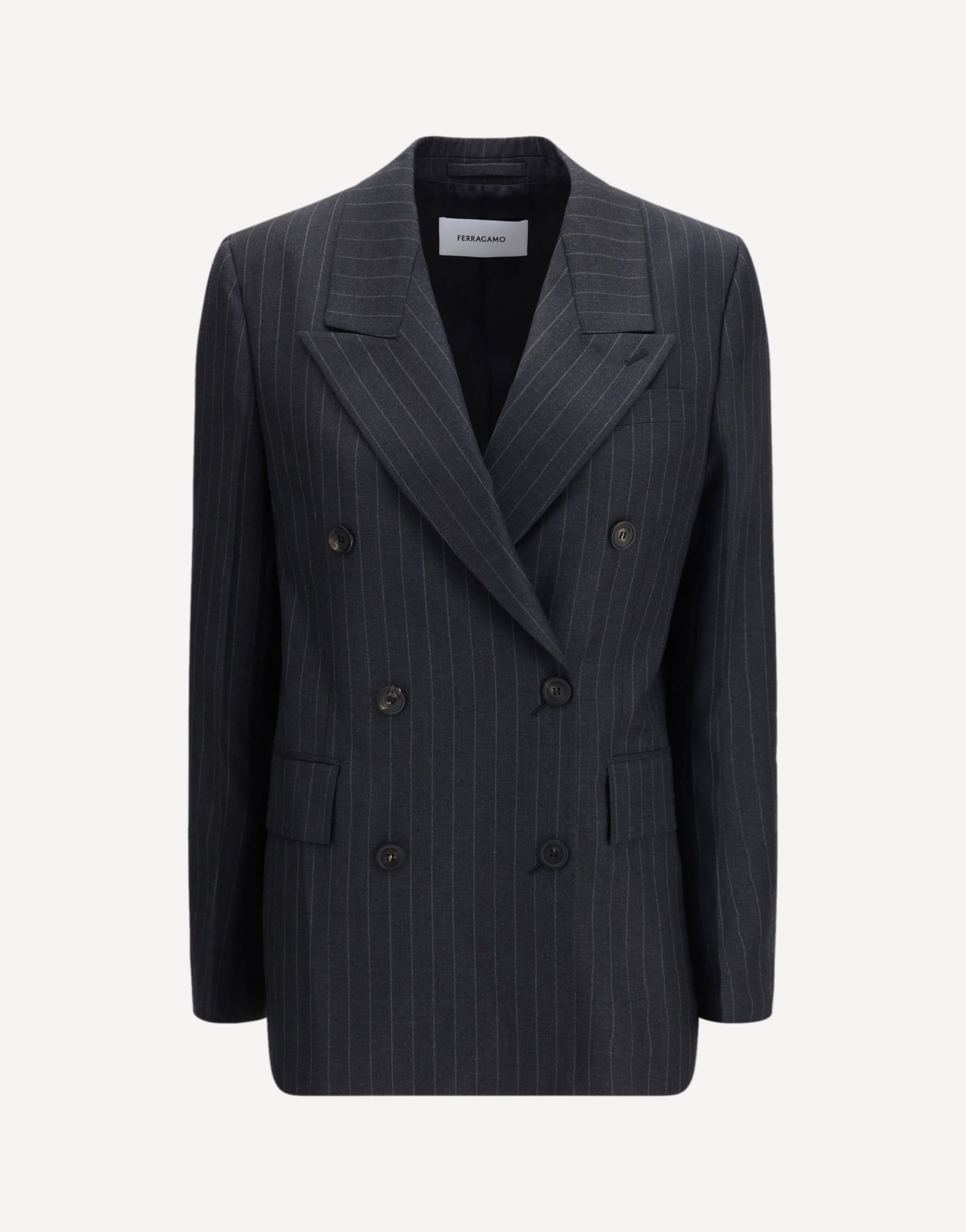 Ferragamo Double-Breasted Pinstripe Blazer
