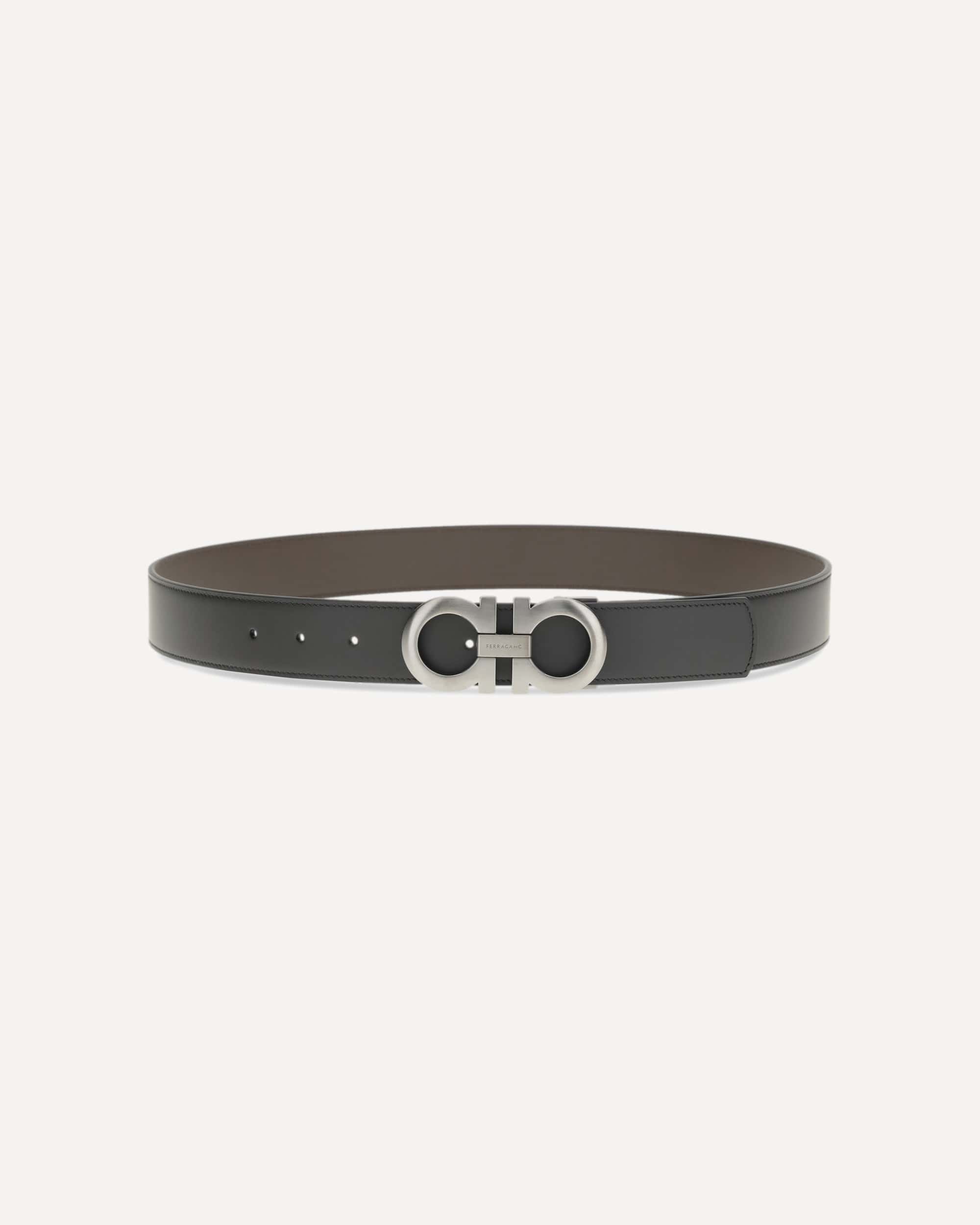 Double Leather Belt With Gancini - alternate view