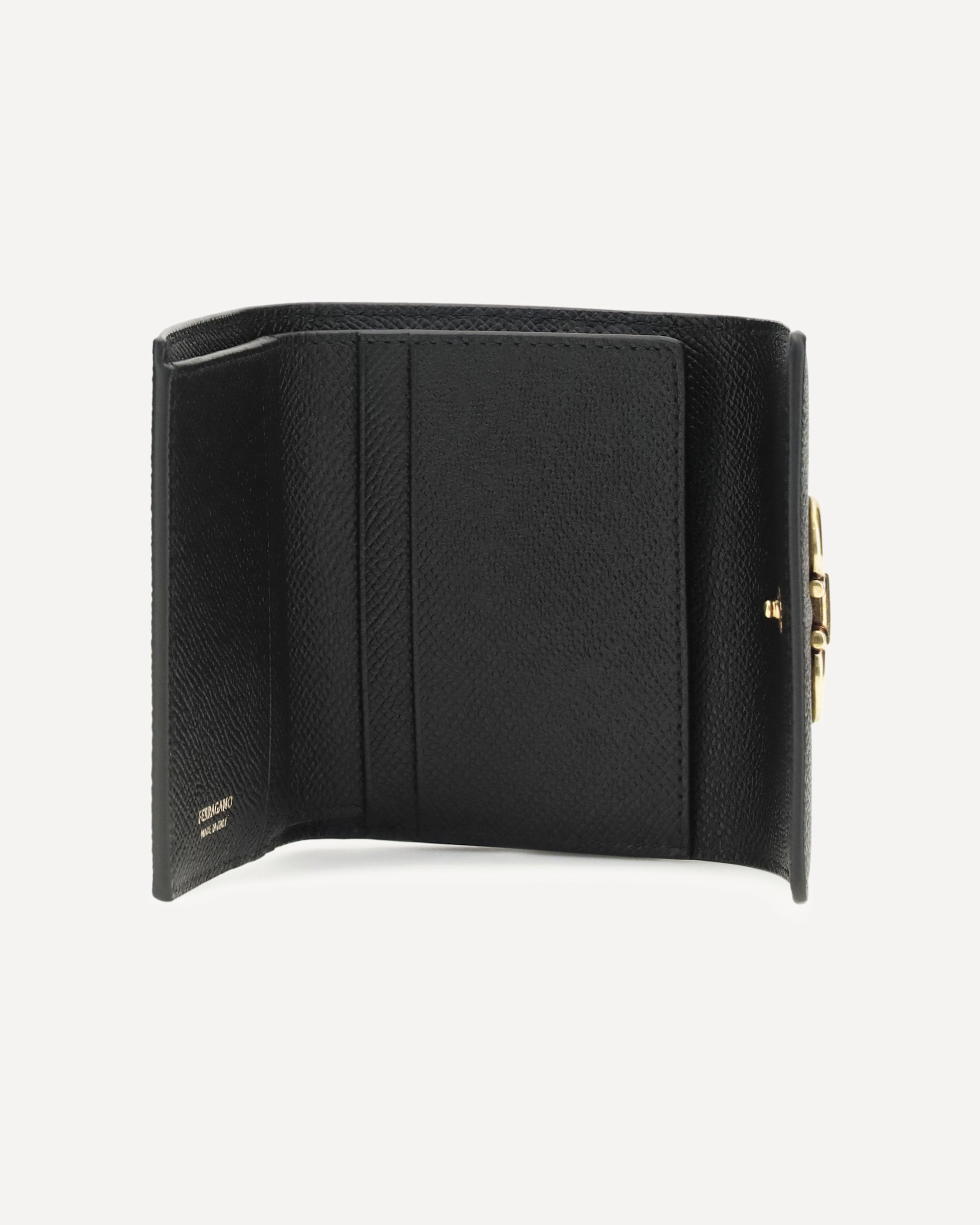 Ferragamo Hammered Calfskin Trifold Wallet