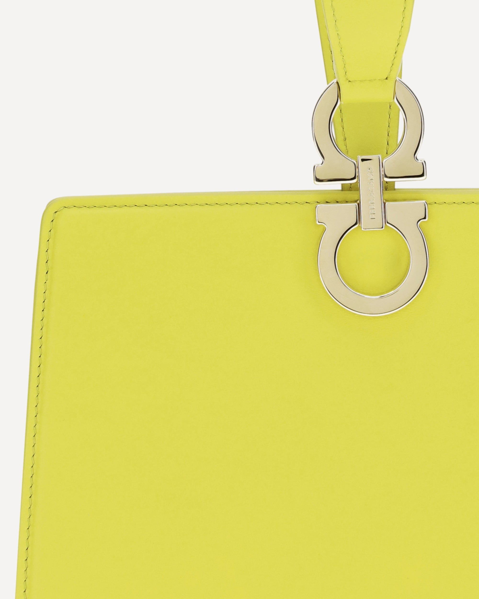 Ferragamo Leather Clutch With Gancini Wrist Strap