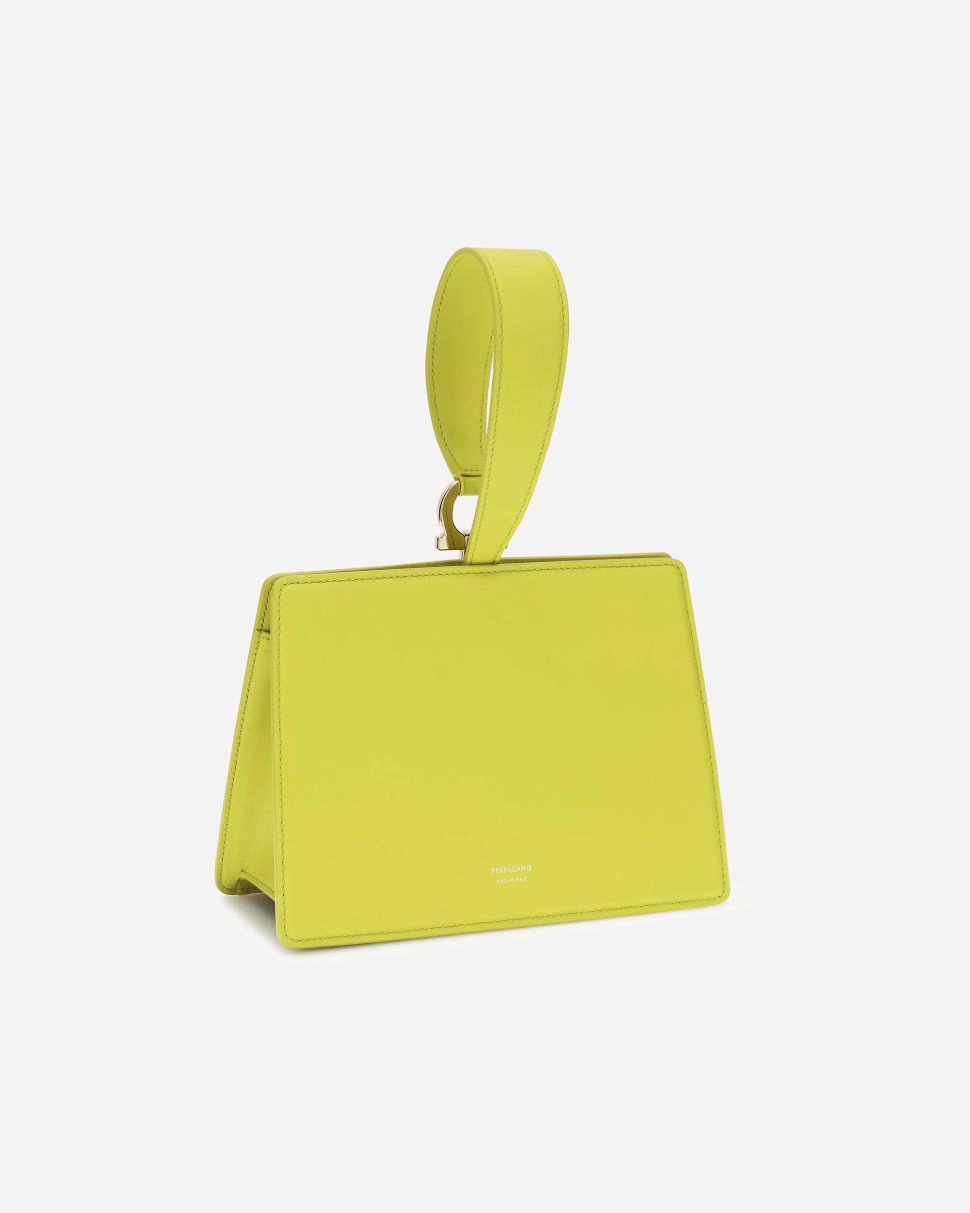 Ferragamo Leather Clutch With Gancini Wrist Strap