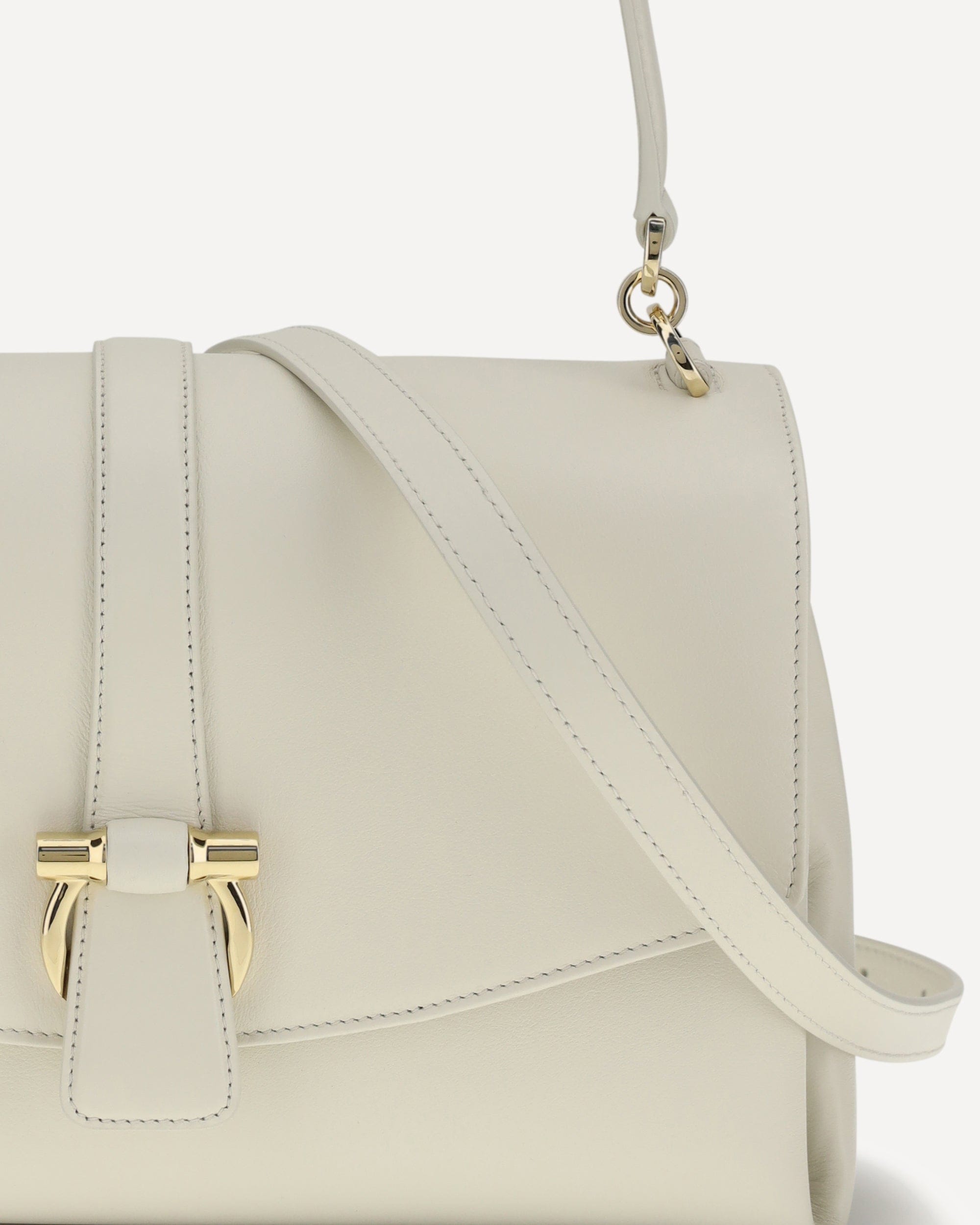 Ferragamo Leather Shoulder Bag With Gold Hook