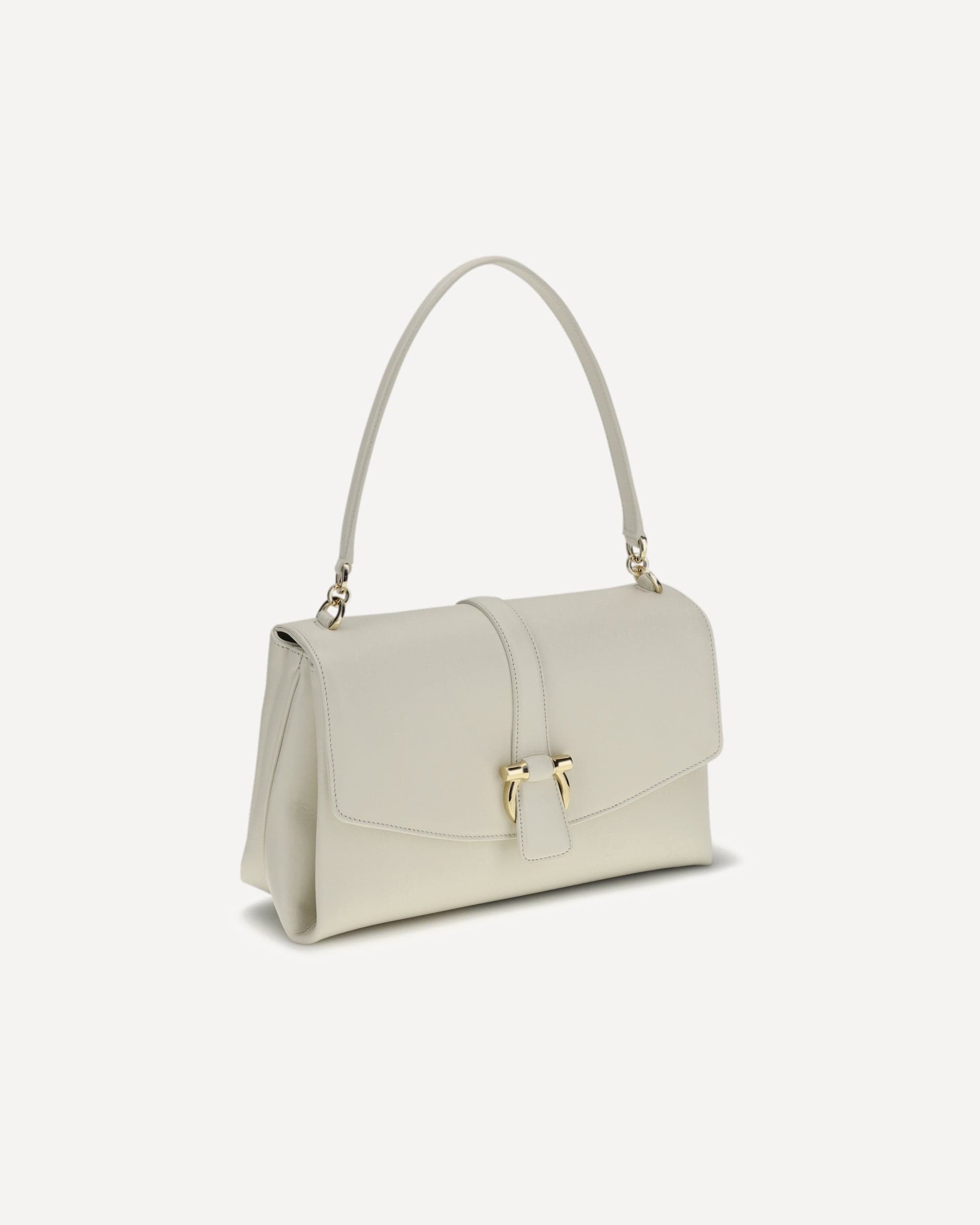 Ferragamo Leather Shoulder Bag With Gold Hook