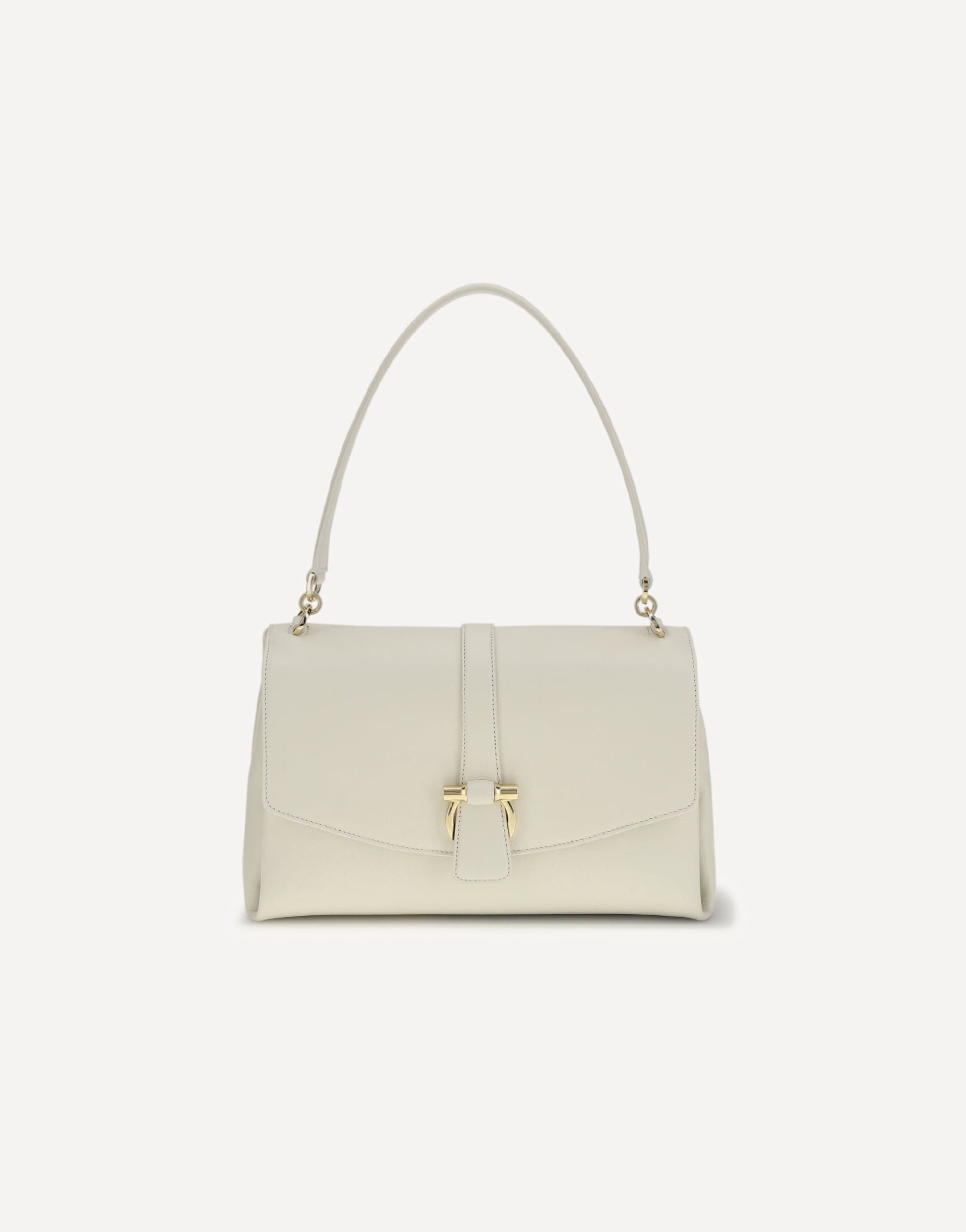 Ferragamo Leather Shoulder Bag With Gold Hook
