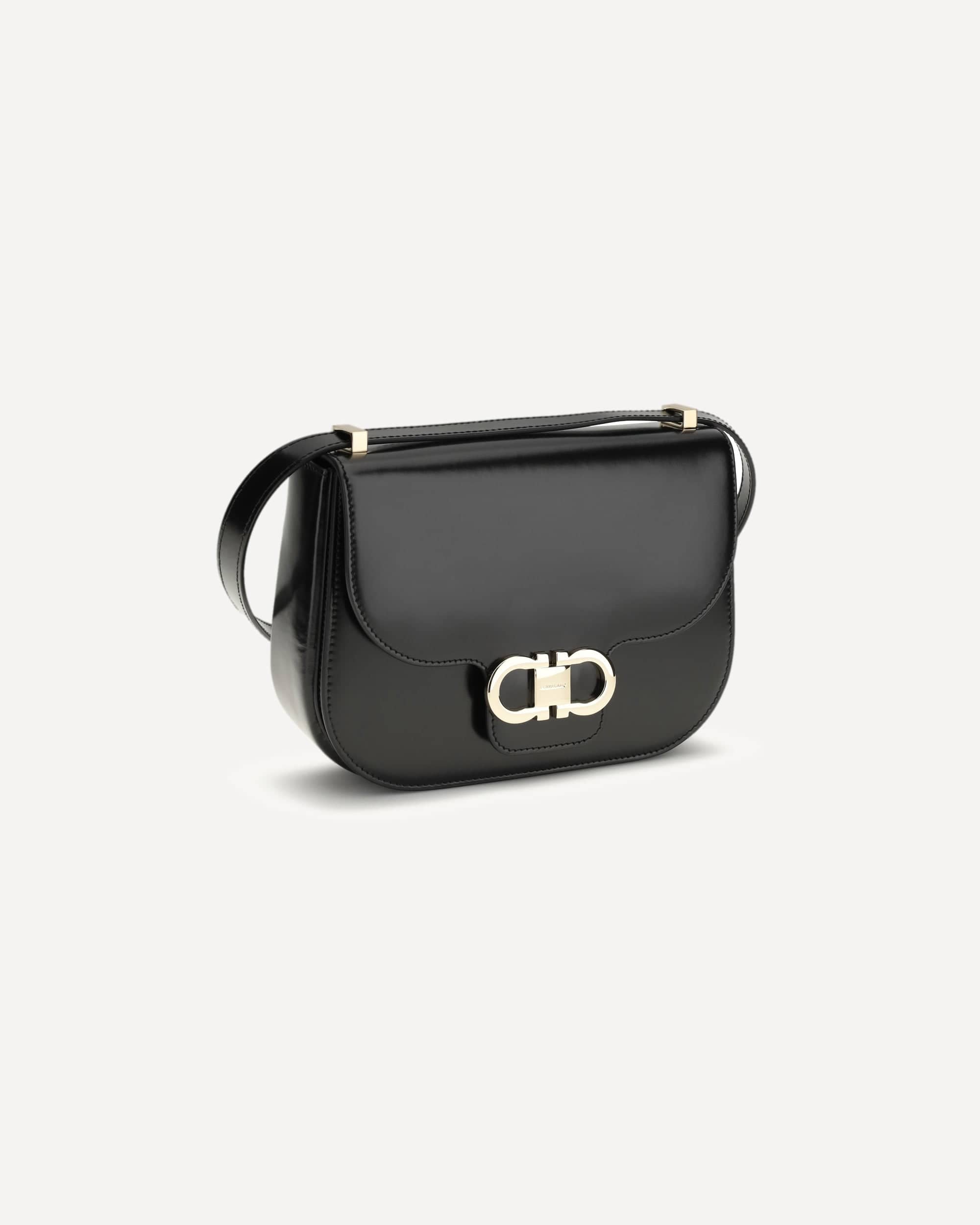 Ferragamo North-South Double Gancini Shoulder Bag