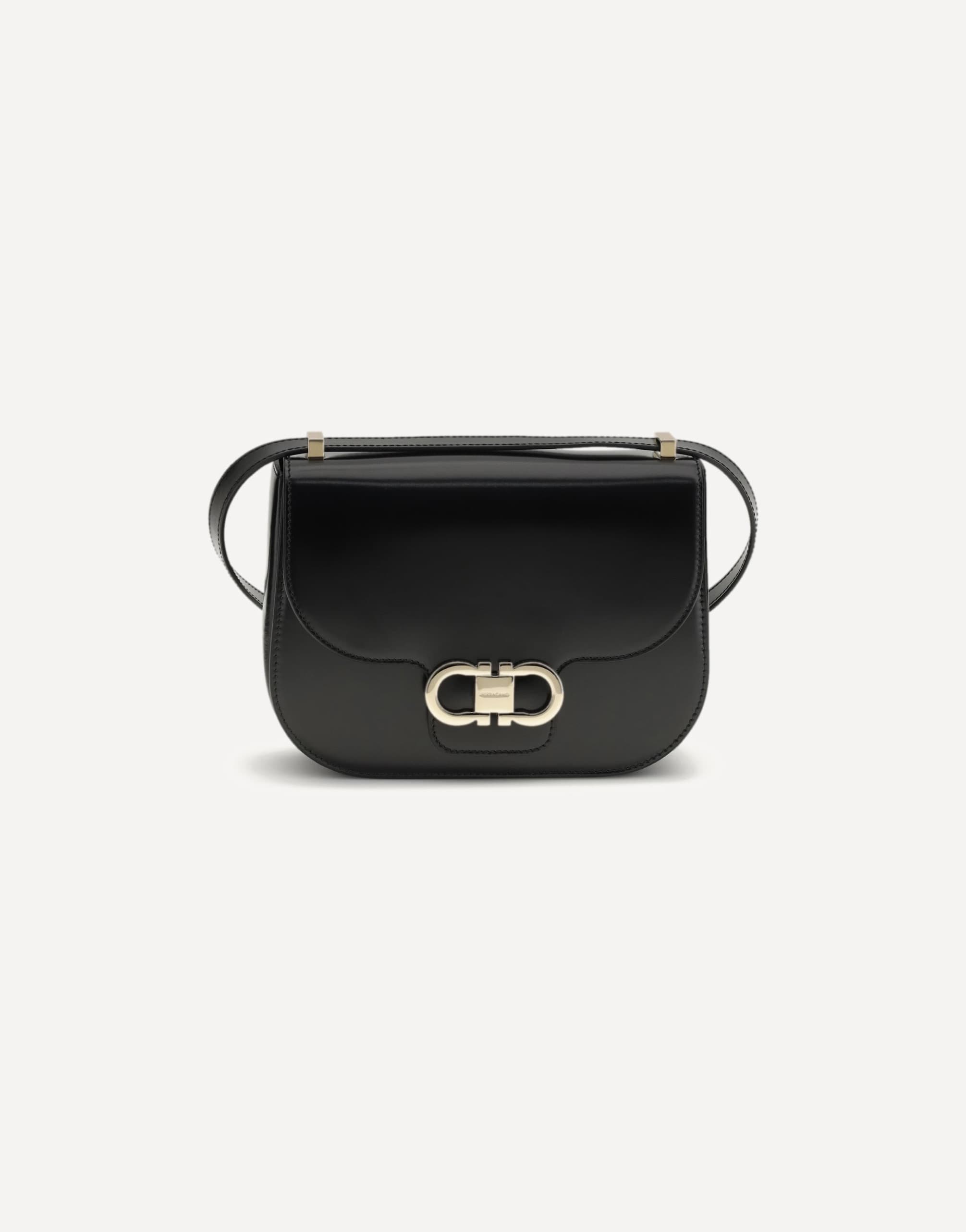 Ferragamo North-South Double Gancini Shoulder Bag
