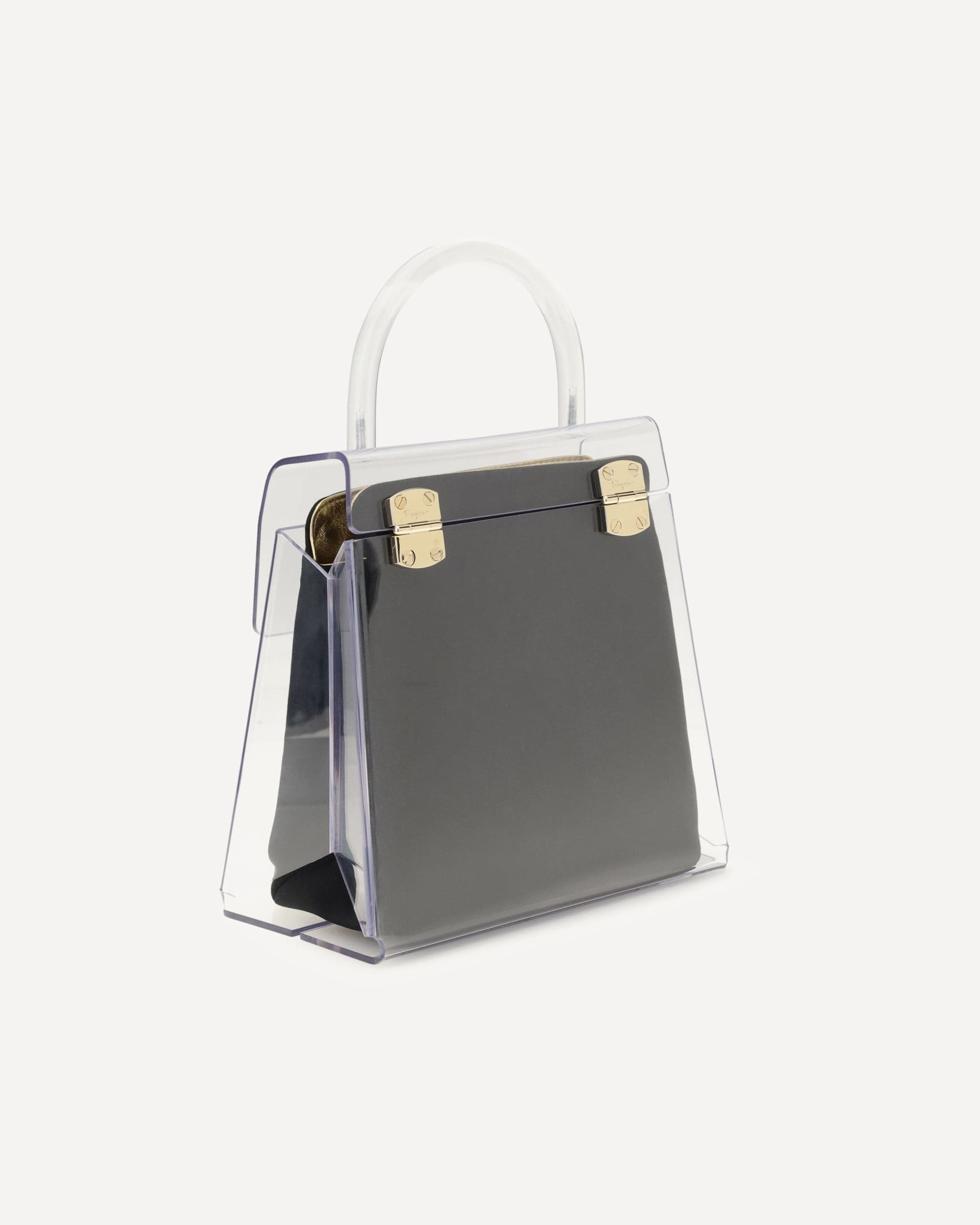 حقيبة Ferragamo بمقبض علوي من PVC وحزام كتف