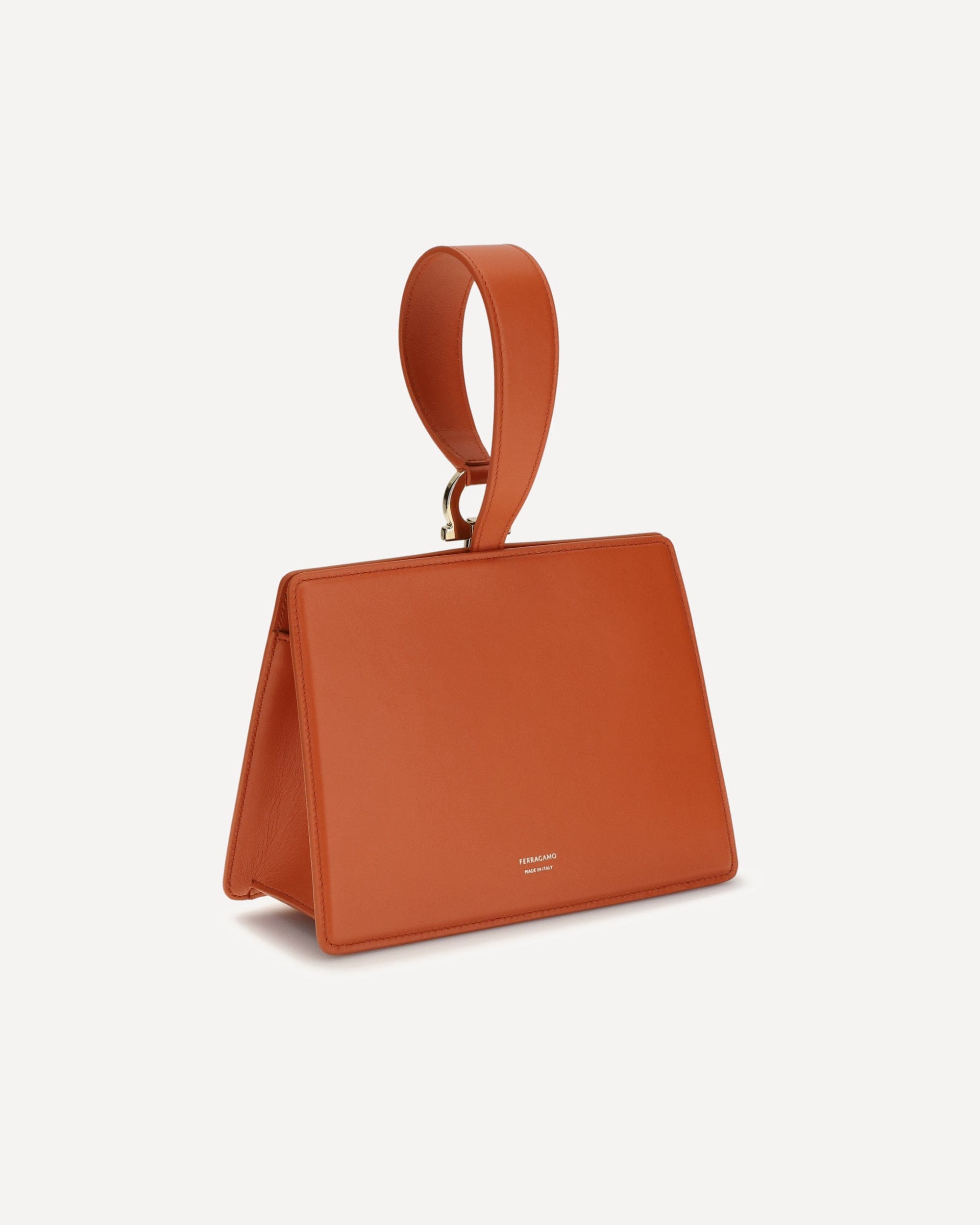Ferragamo Rigid Leather Handbag Clutch