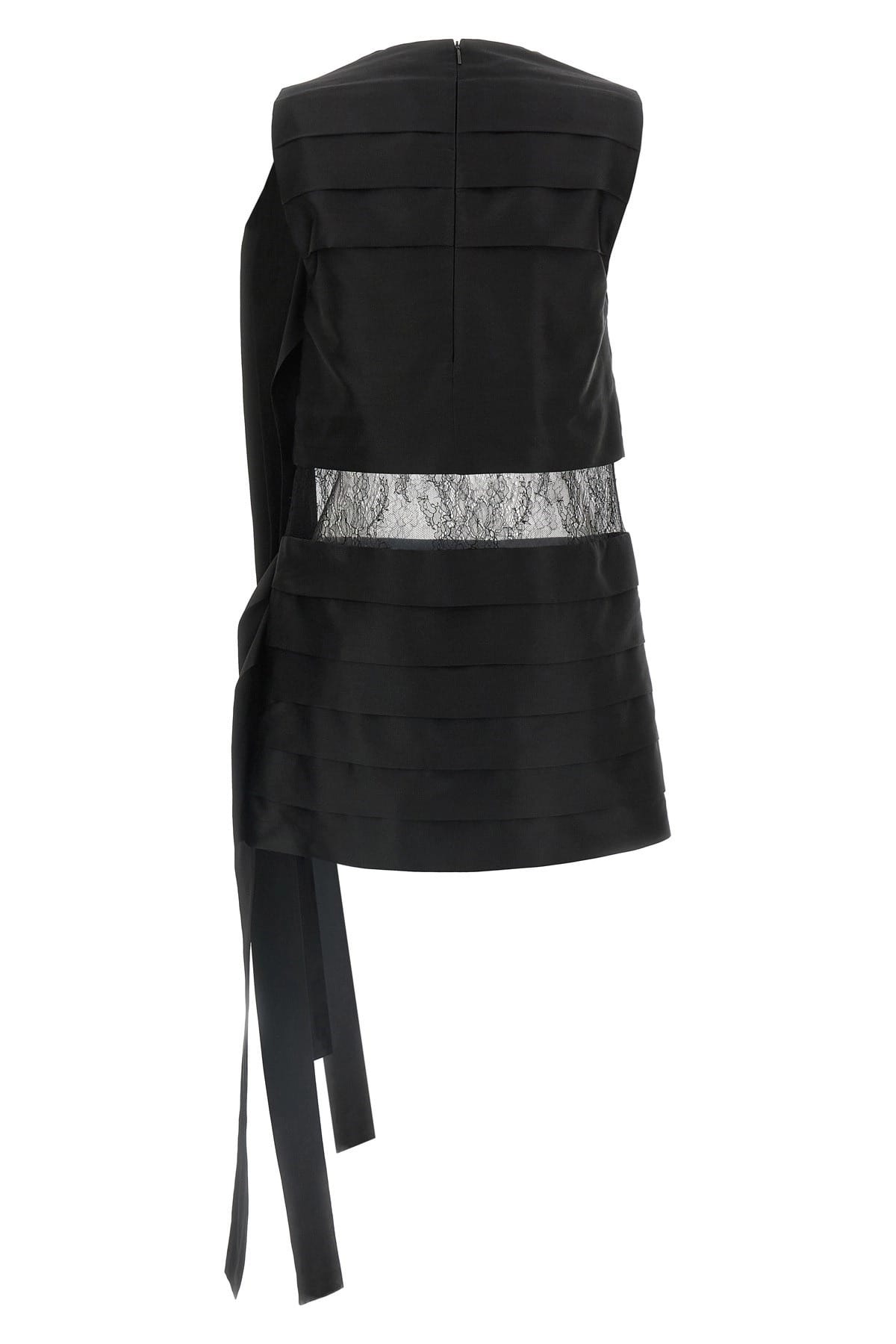 Ferragamo Ferragamo Silk Lace Insert Mini Dress