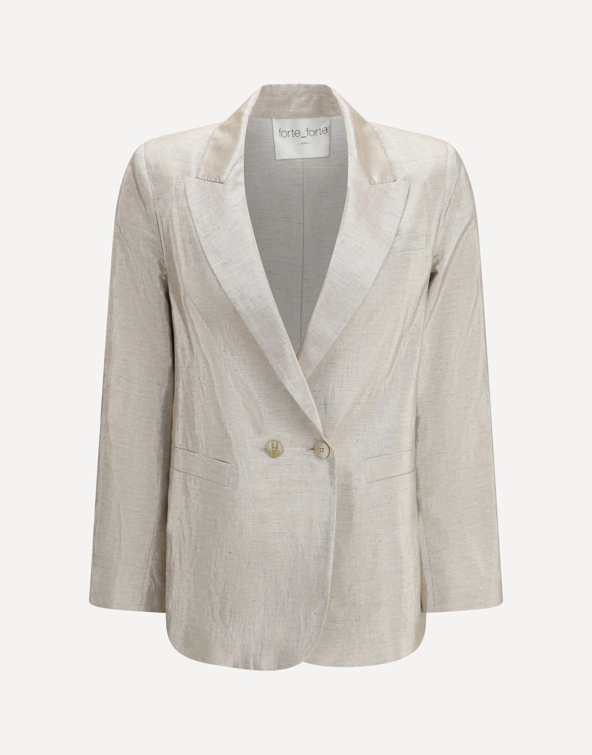Forte_Forte Double-Breasted Linen Lurex Blazer