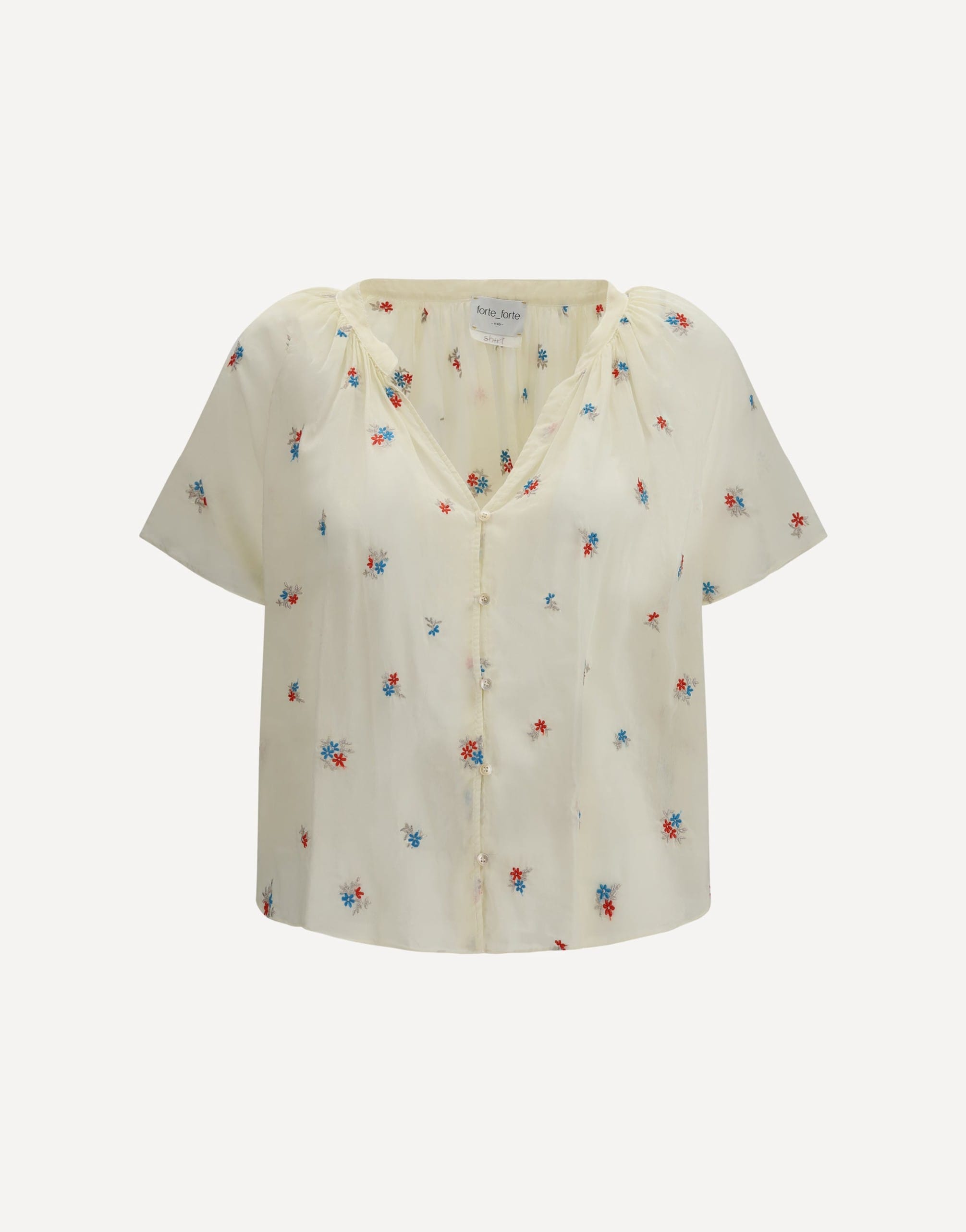 Forte_Forte Floral Shirt With V-Neck