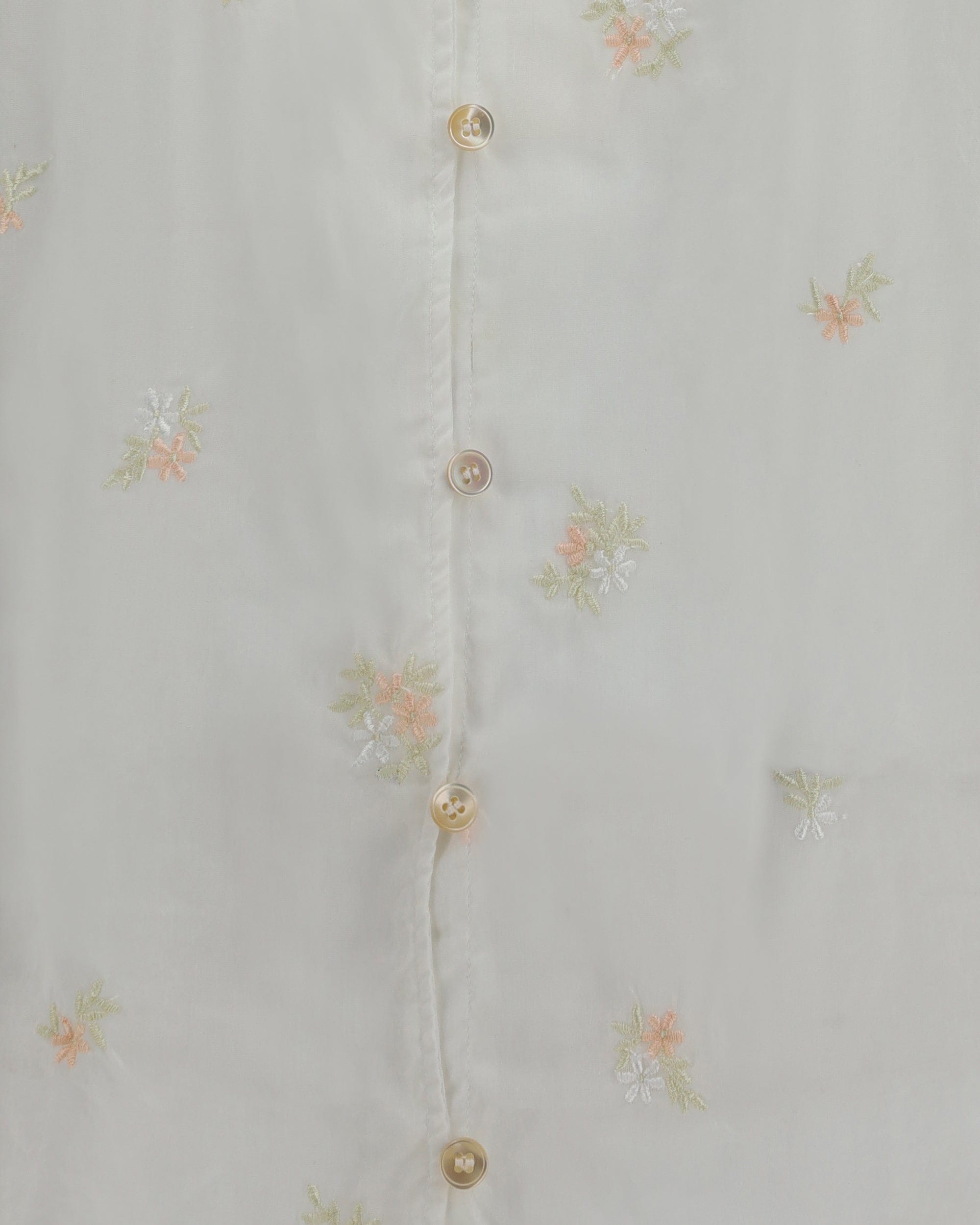 Forte_Forte Floral V-Neck Button Shirt