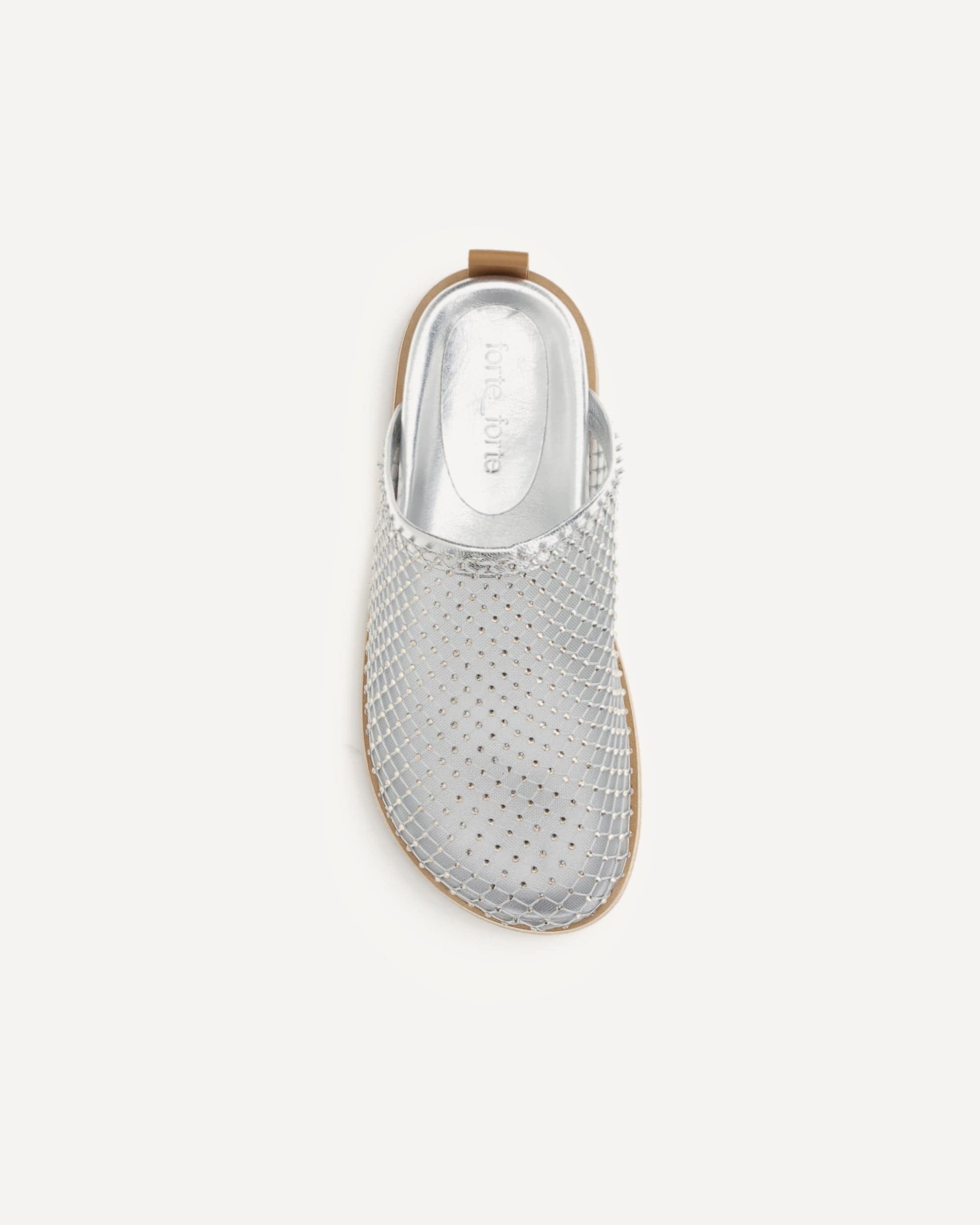 Forte_Forte Mesh Mules With Rhinestones