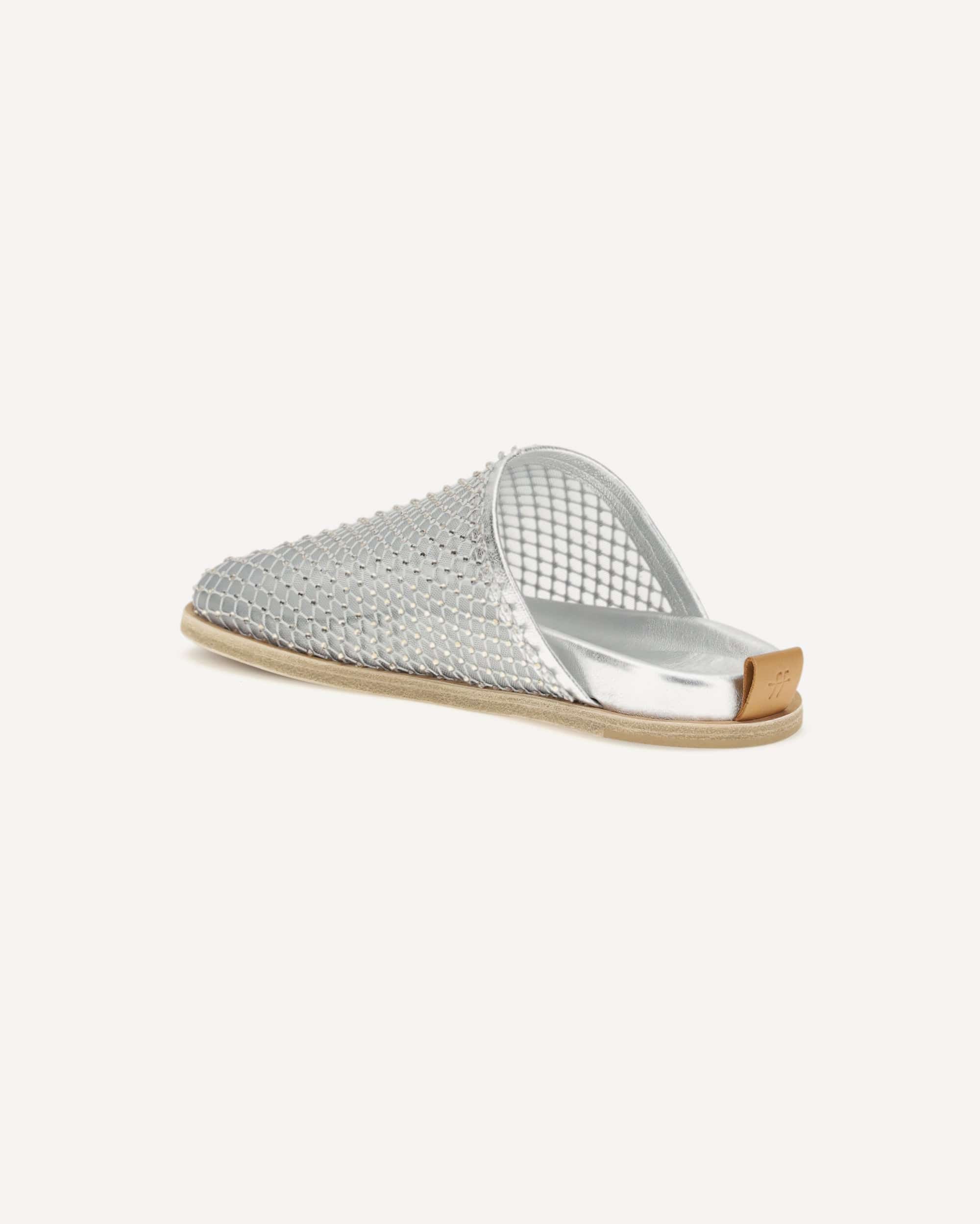 Forte_Forte Mesh Mules With Rhinestones