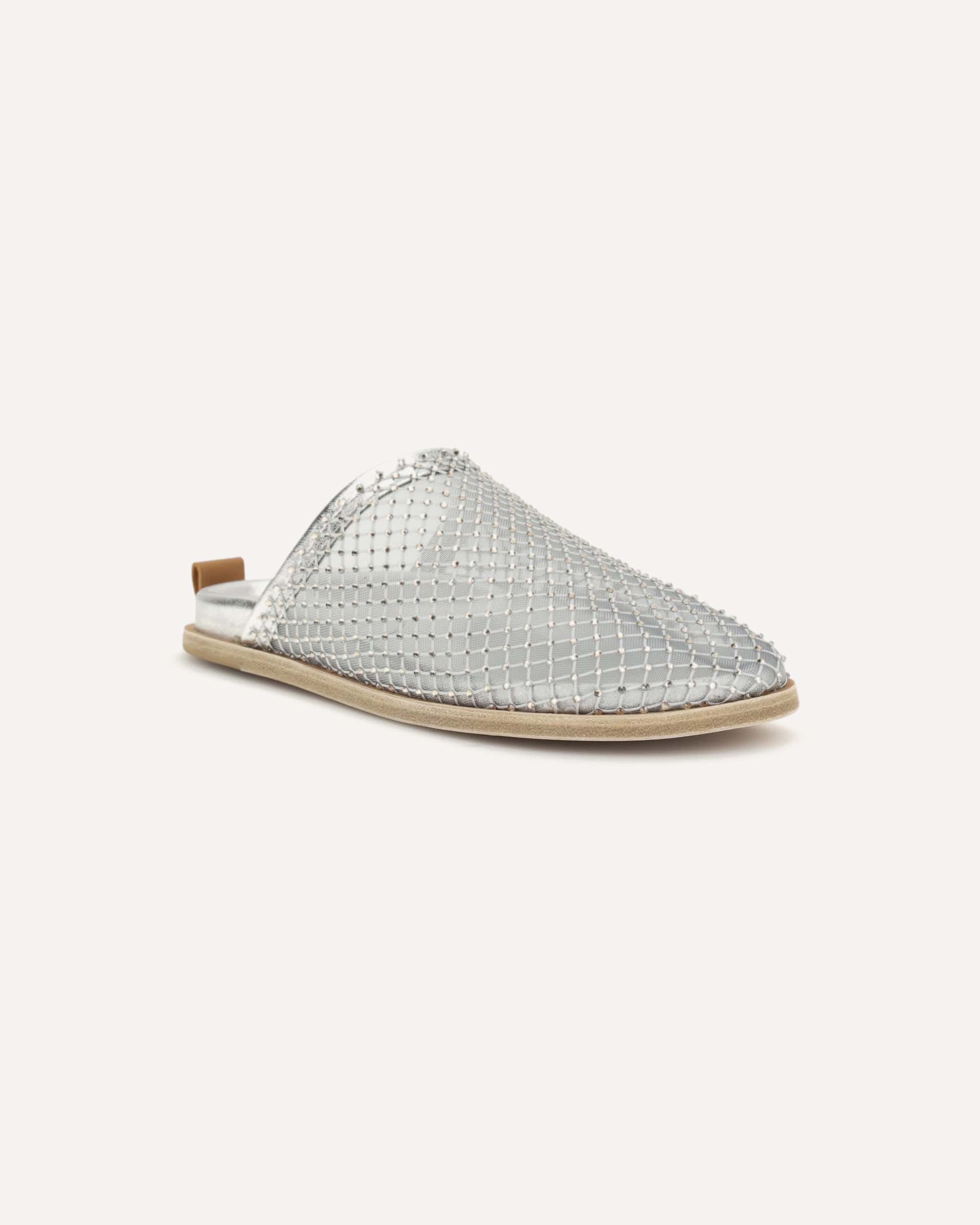 Forte_Forte Mesh Mules With Rhinestones