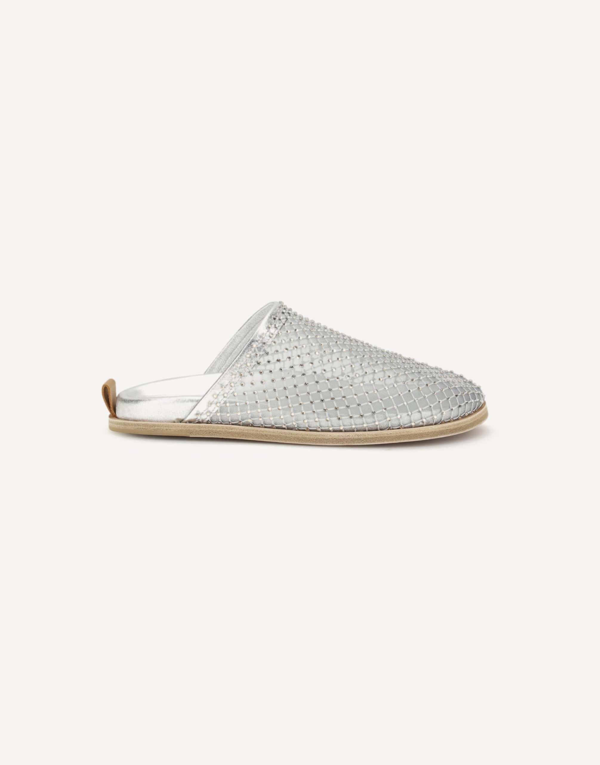 Forte_Forte Mesh Mules With Rhinestones