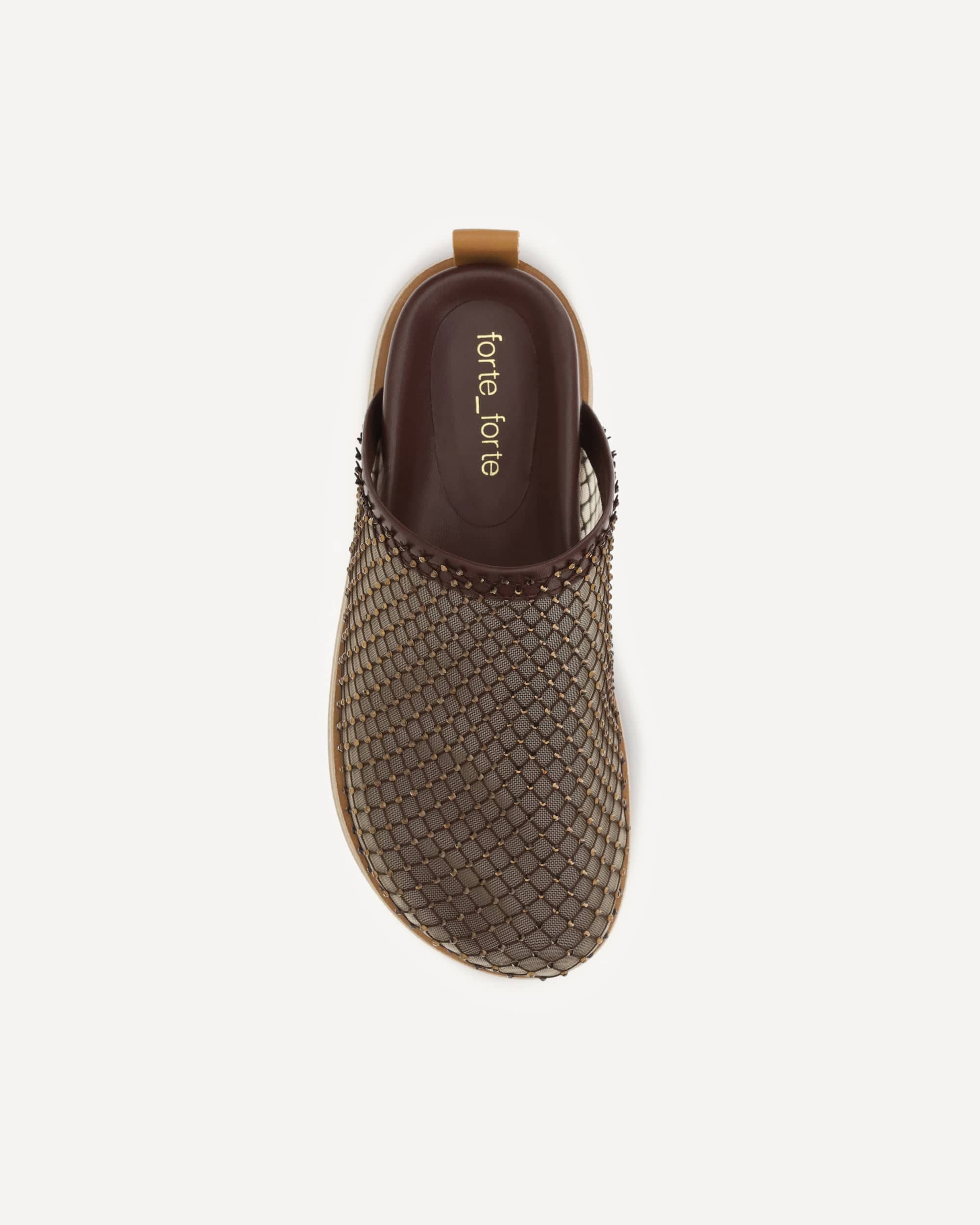 Forte_Forte Mesh Mules With Rhinestones