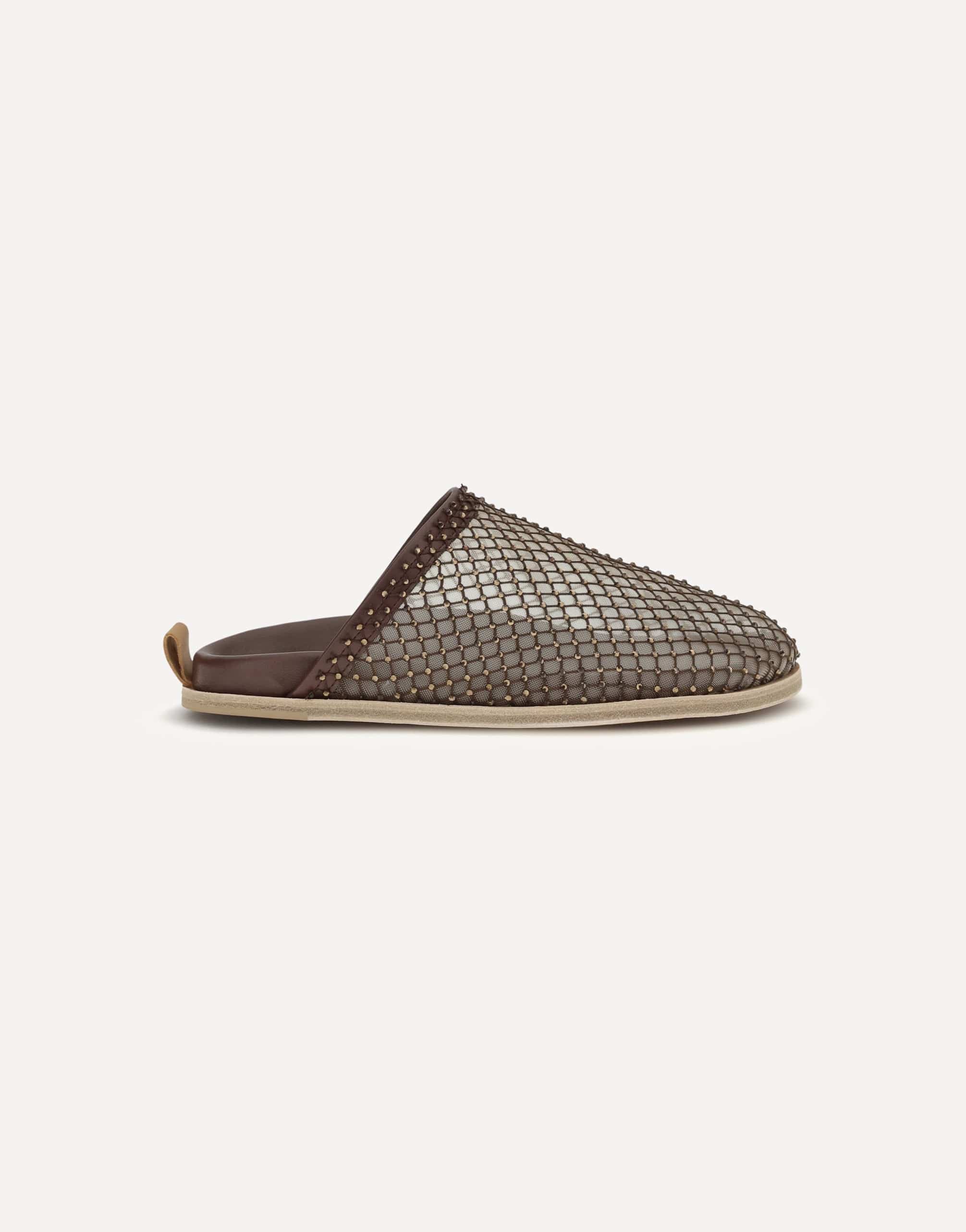 Forte_Forte Mesh Mules With Rhinestones