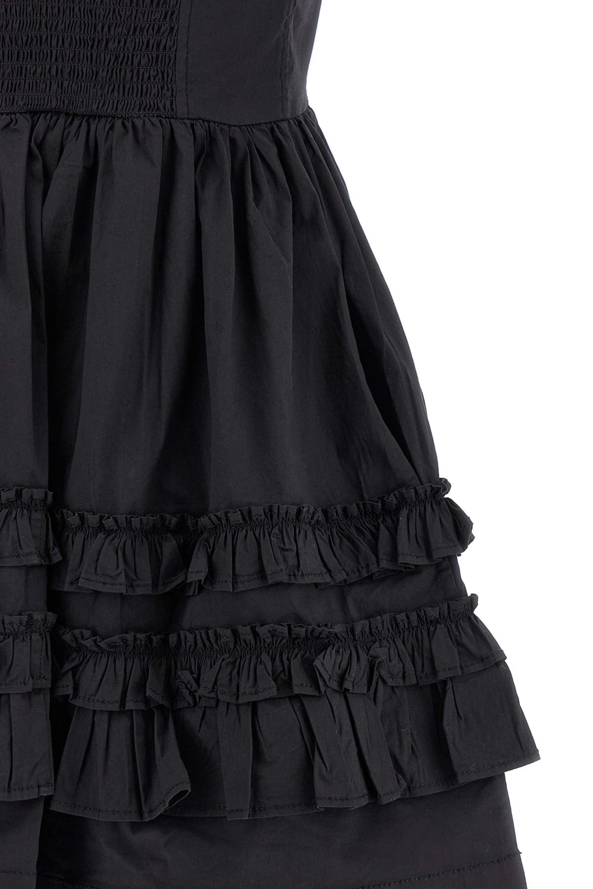 Ganni Ganni Black Mini Frill Dress