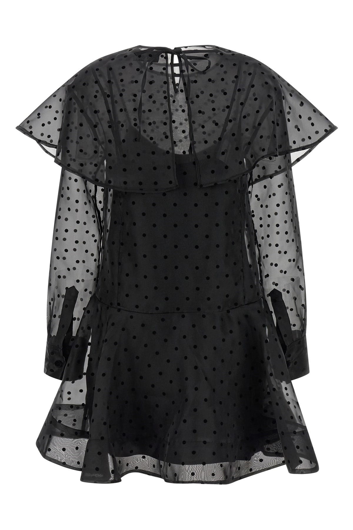 Ganni Ganni Black Organza Circle Collar Dress