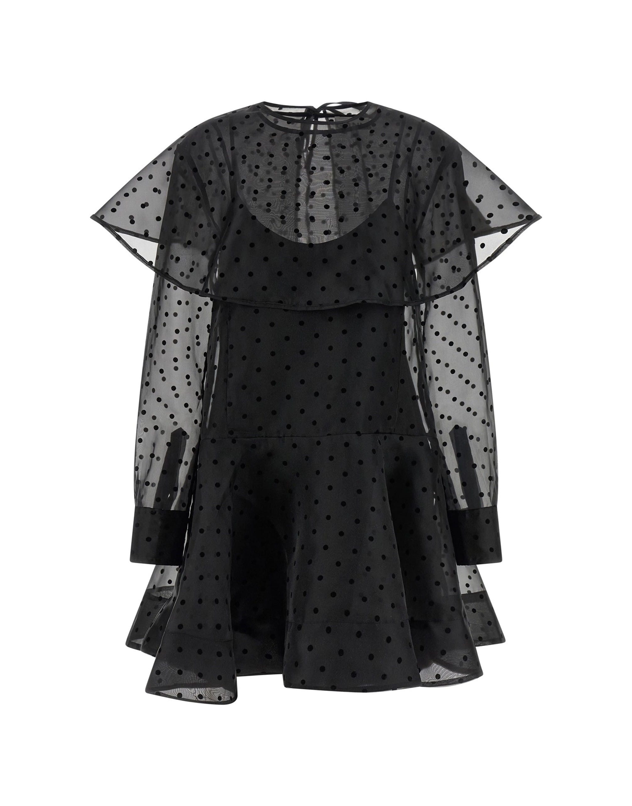 Ganni Ganni Black Organza Circle Collar Dress