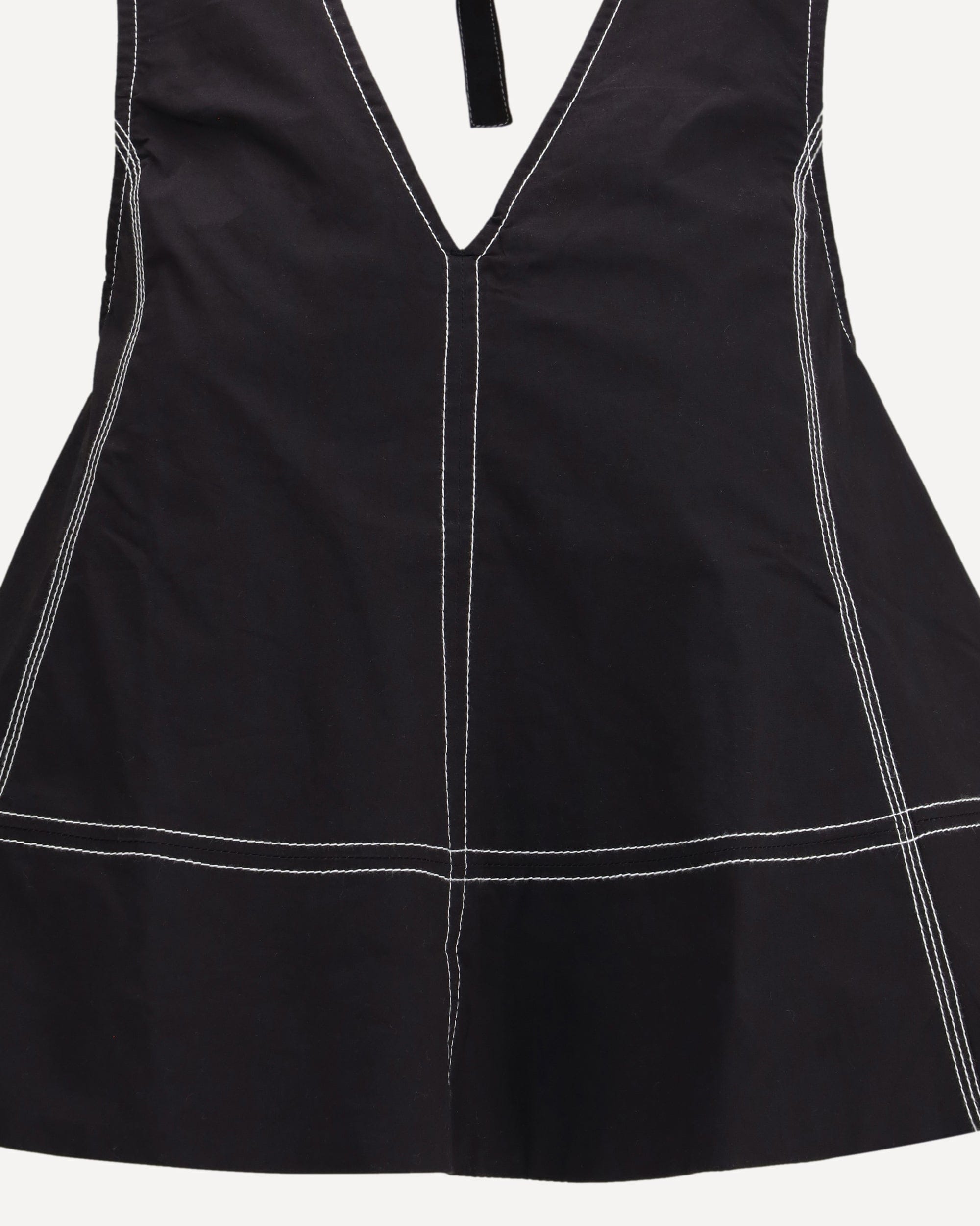 Ganni Cotton A-Line V-Neck Top