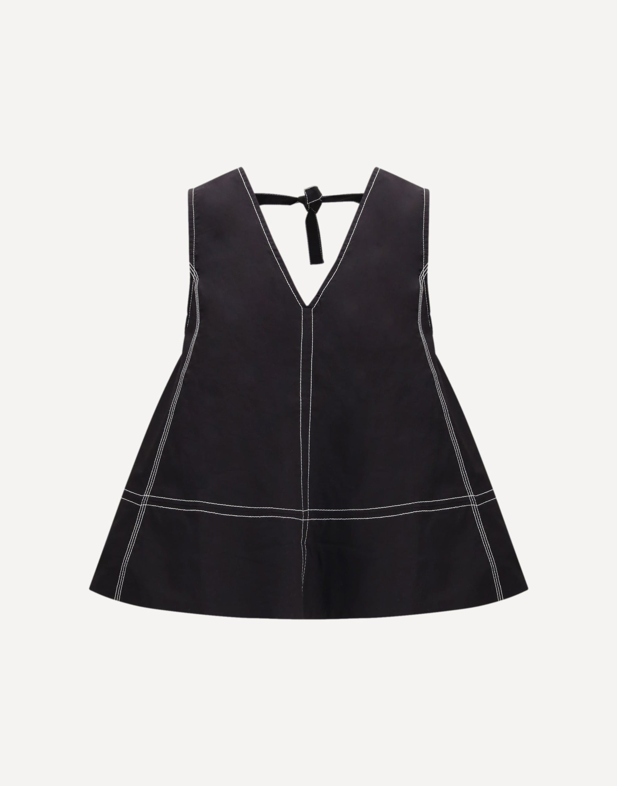 Ganni Cotton A-Line V-Neck Top